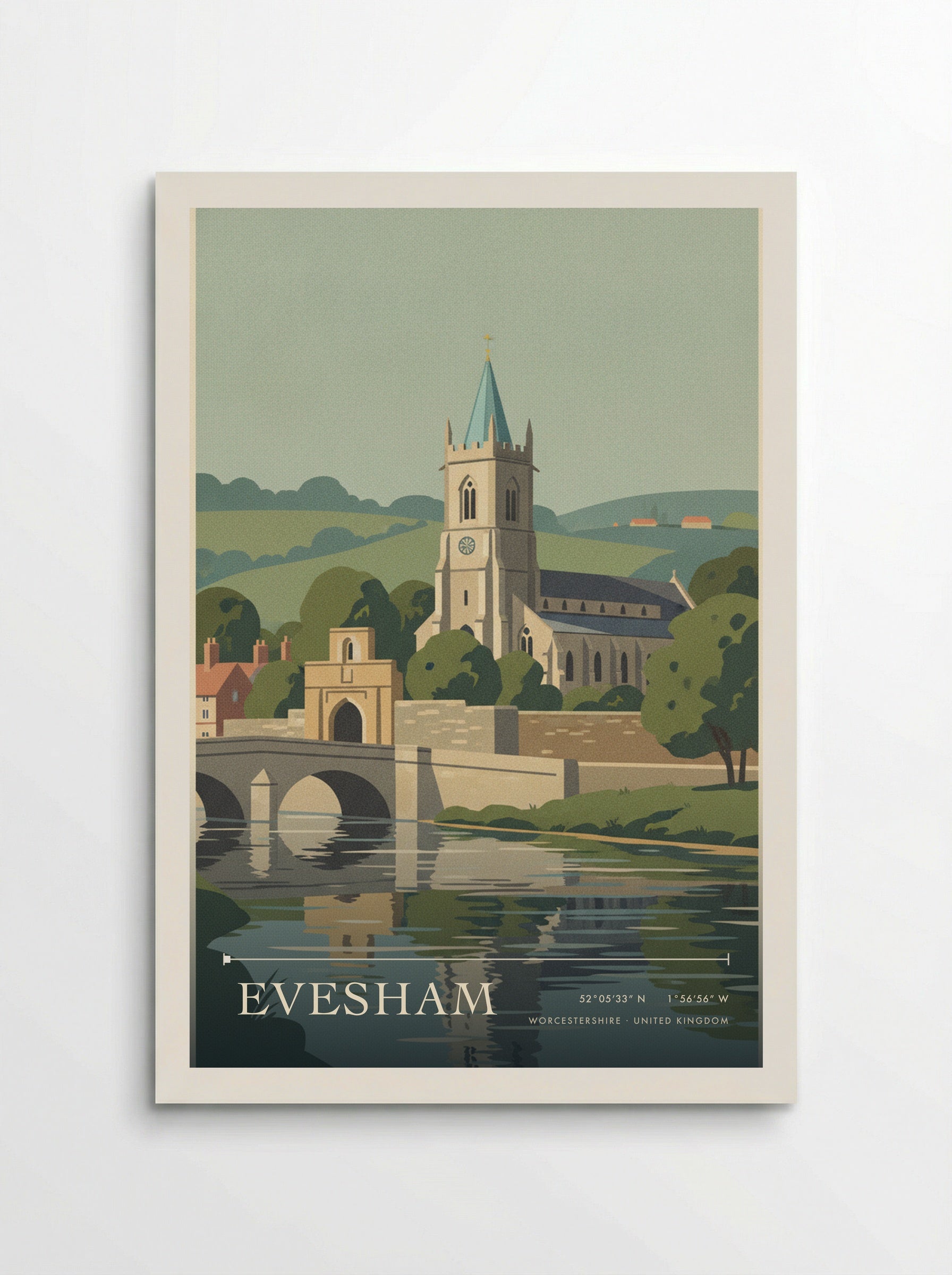 Evesham Worcestershire United Kingdom Travel Poster - Poster