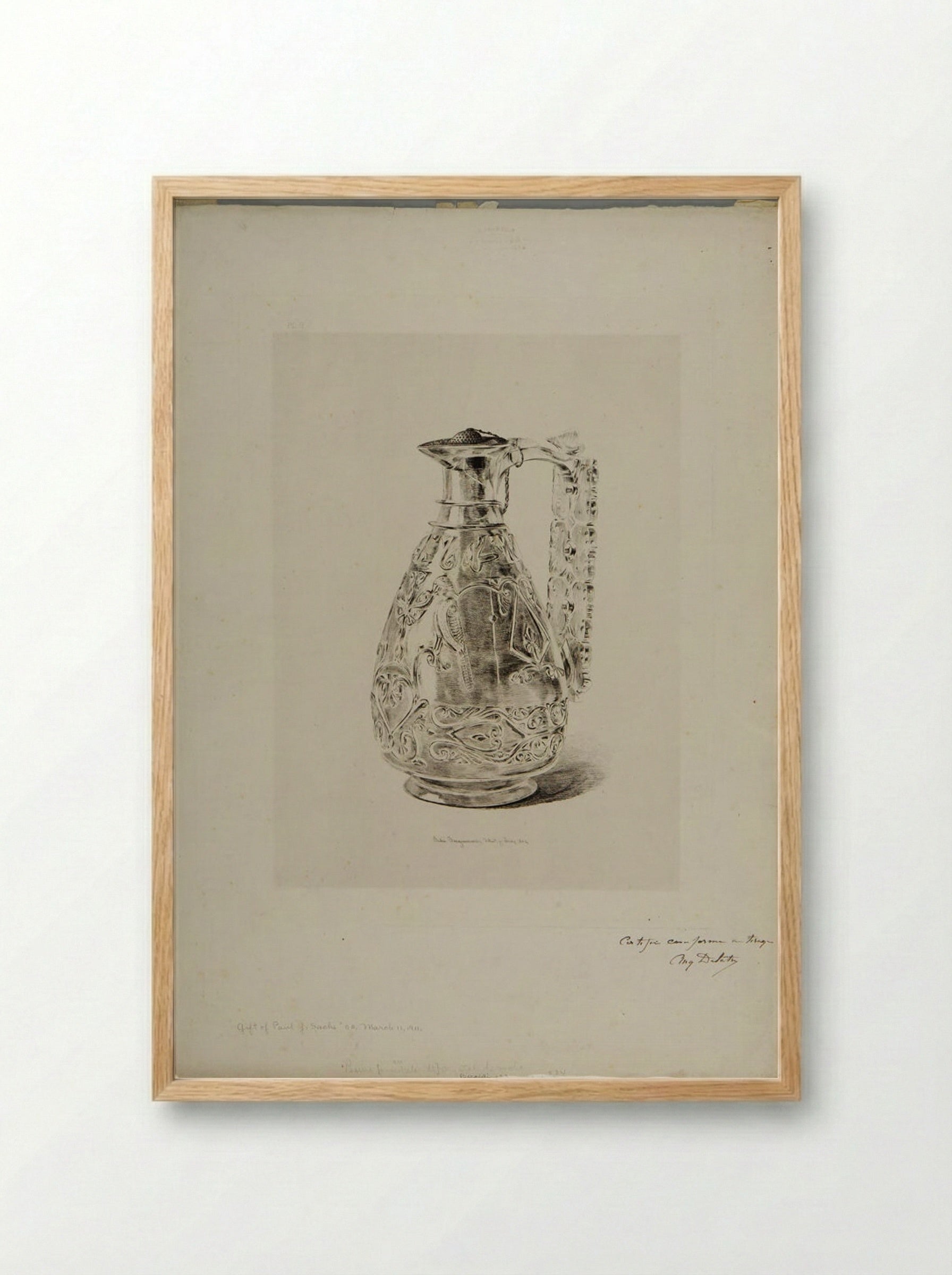 Ewer of Rock Crystal - Jules Ferdinand Jacquemart - Framed Print Wood