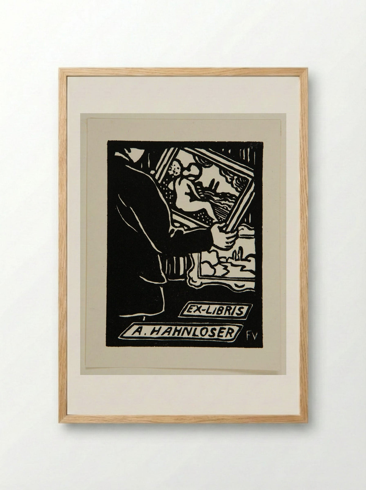 Ex-Libris Hans R. Hahnloser - Félix Vallotton - Framed Print Wood