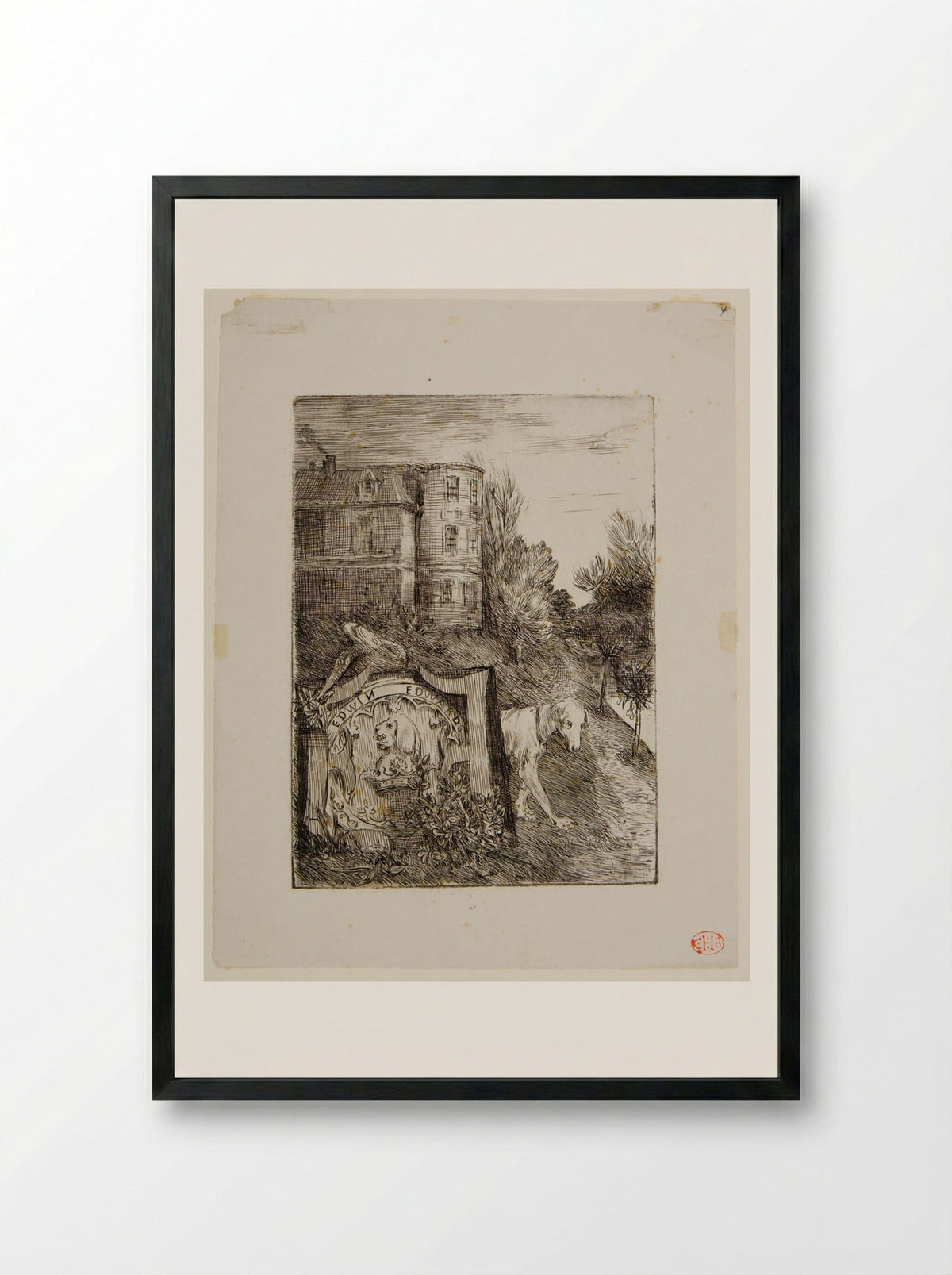 Ex-libris Edwin Edwards - Alphonse Legros - Framed Print Black