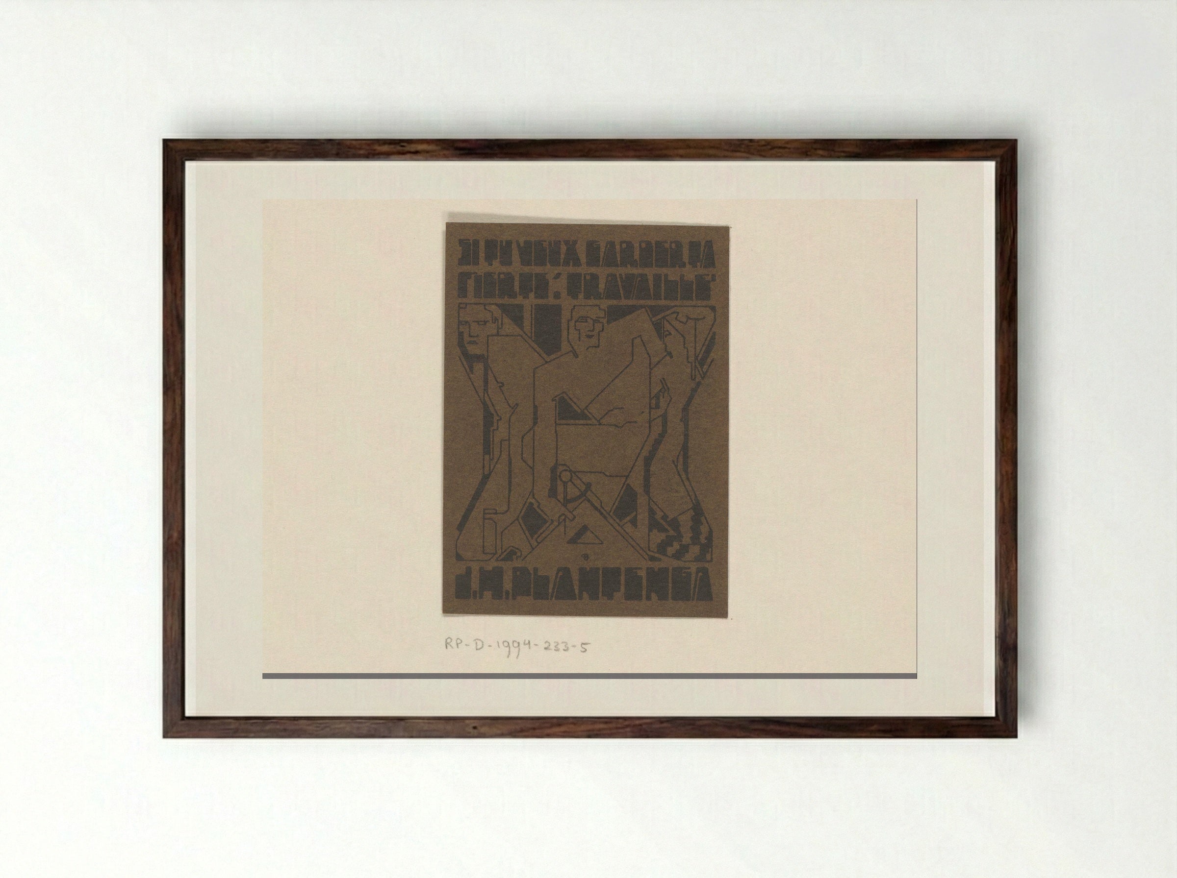 Ex libris van J.H. Plantenga - Reijer Stolk - Framed Print Dark Wood