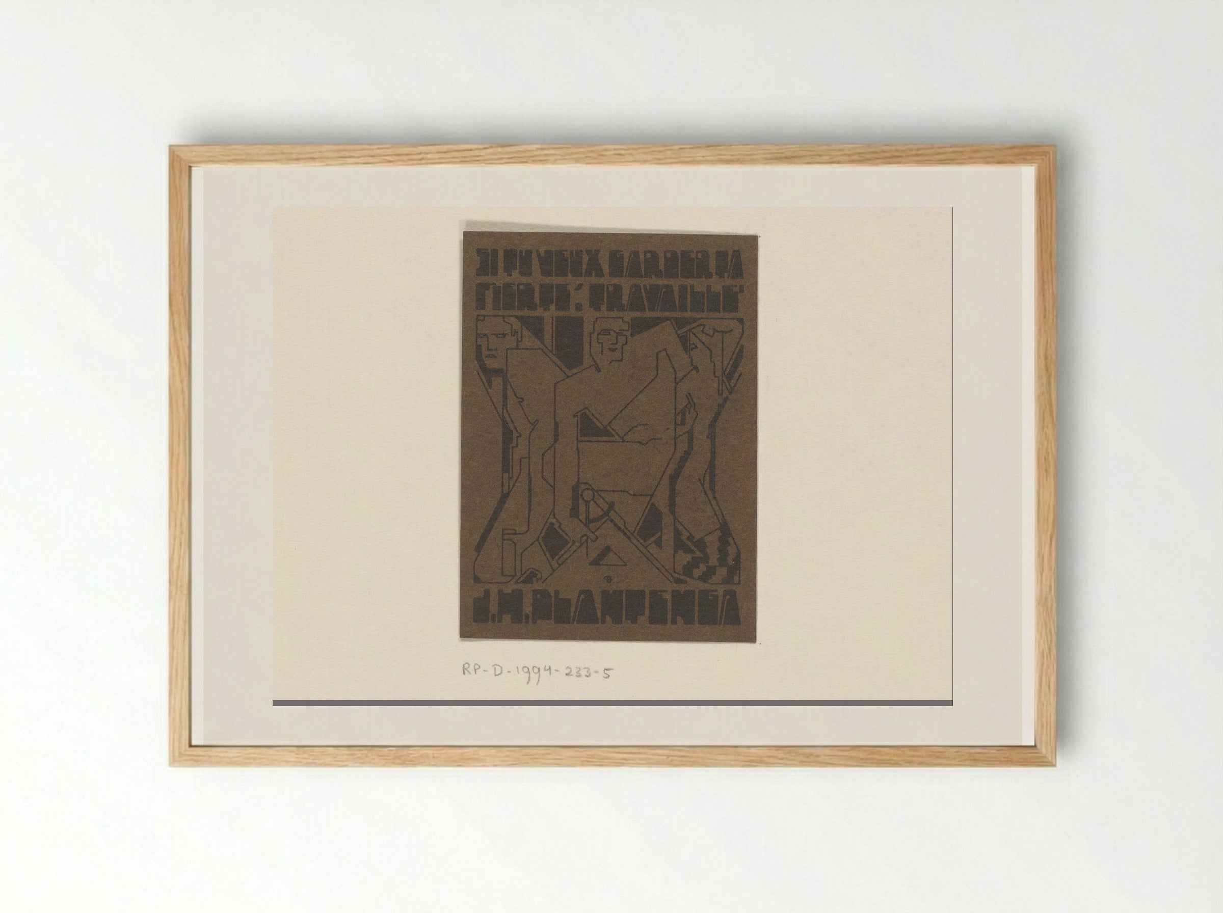 Ex libris van J.H. Plantenga - Reijer Stolk - Framed Print Wood