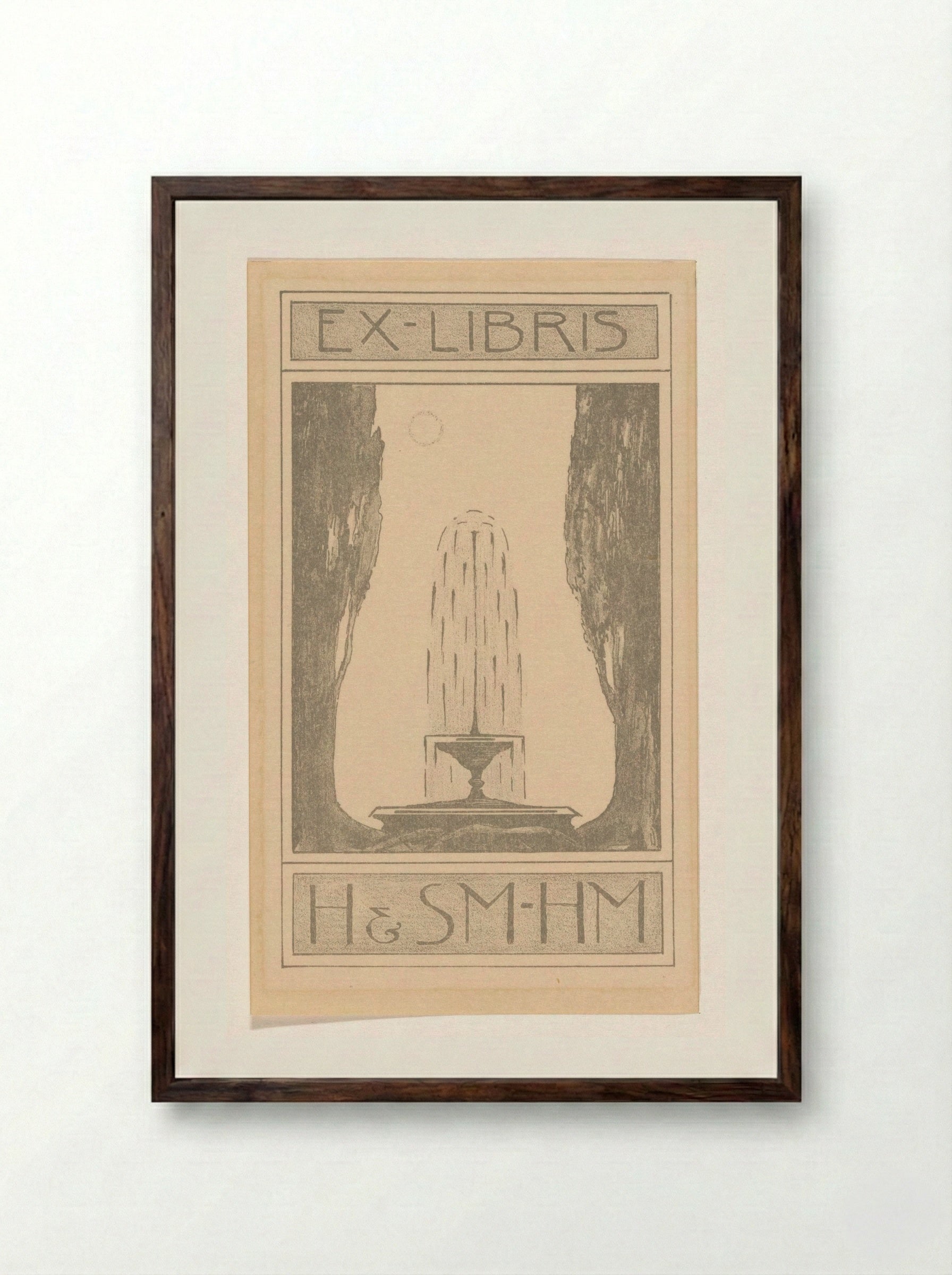 Ex libris van MM - Simon Moulijn - Framed Print Dark Wood