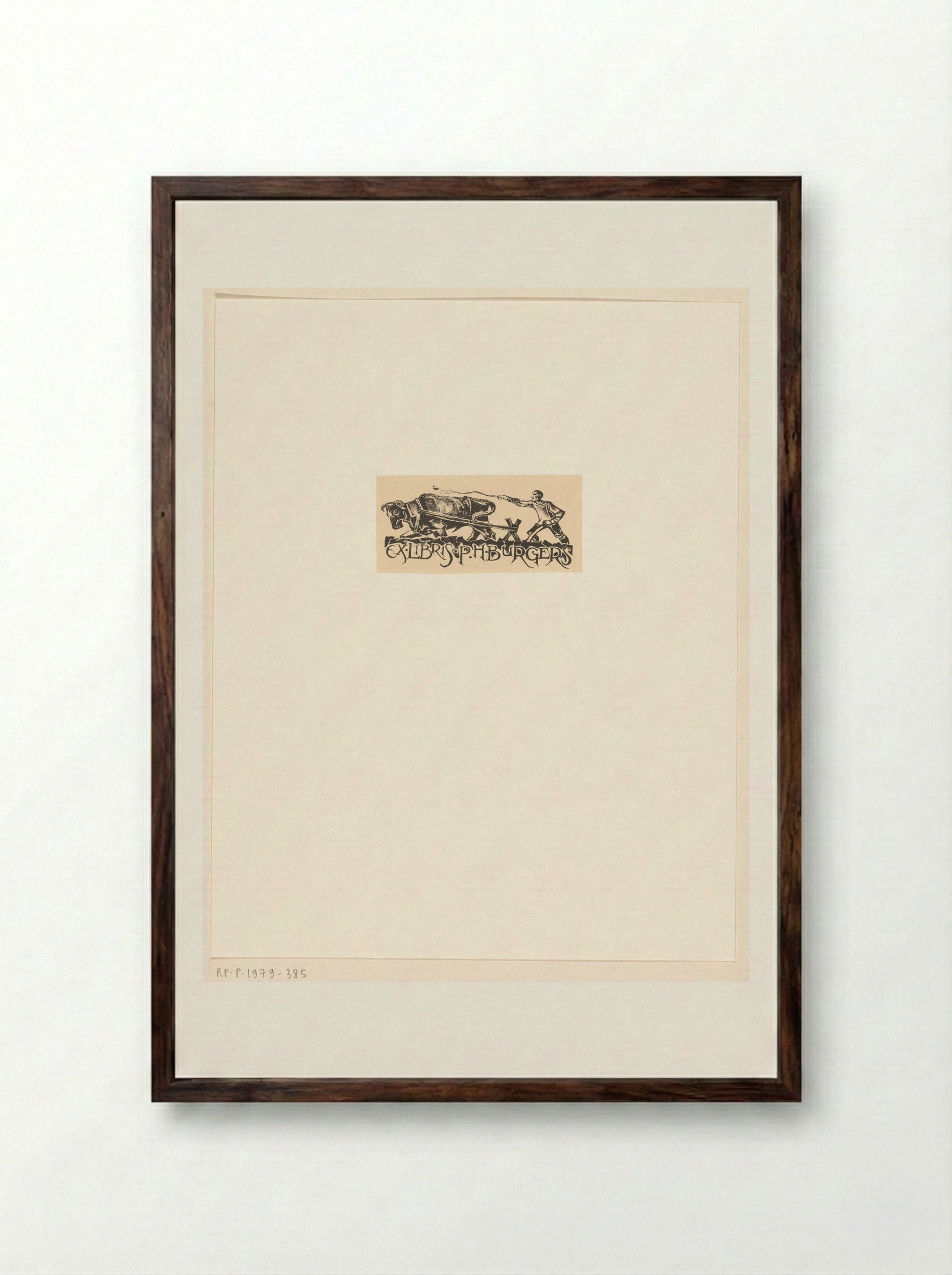Ex libris van P.H. Burgers - Richard Nicolaüs Roland Holst - Framed Print Dark Wood