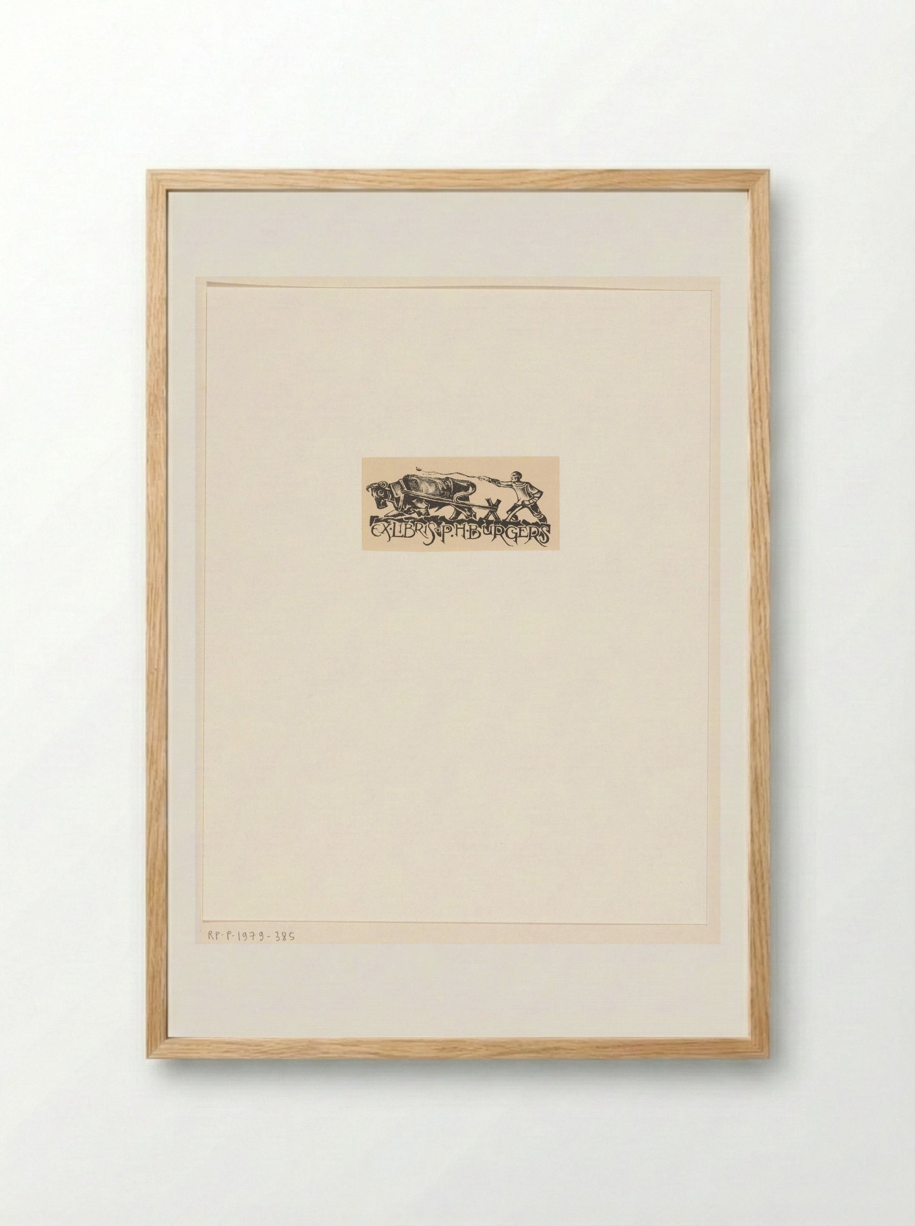 Ex libris van P.H. Burgers - Richard Nicolaüs Roland Holst - Framed Print Wood