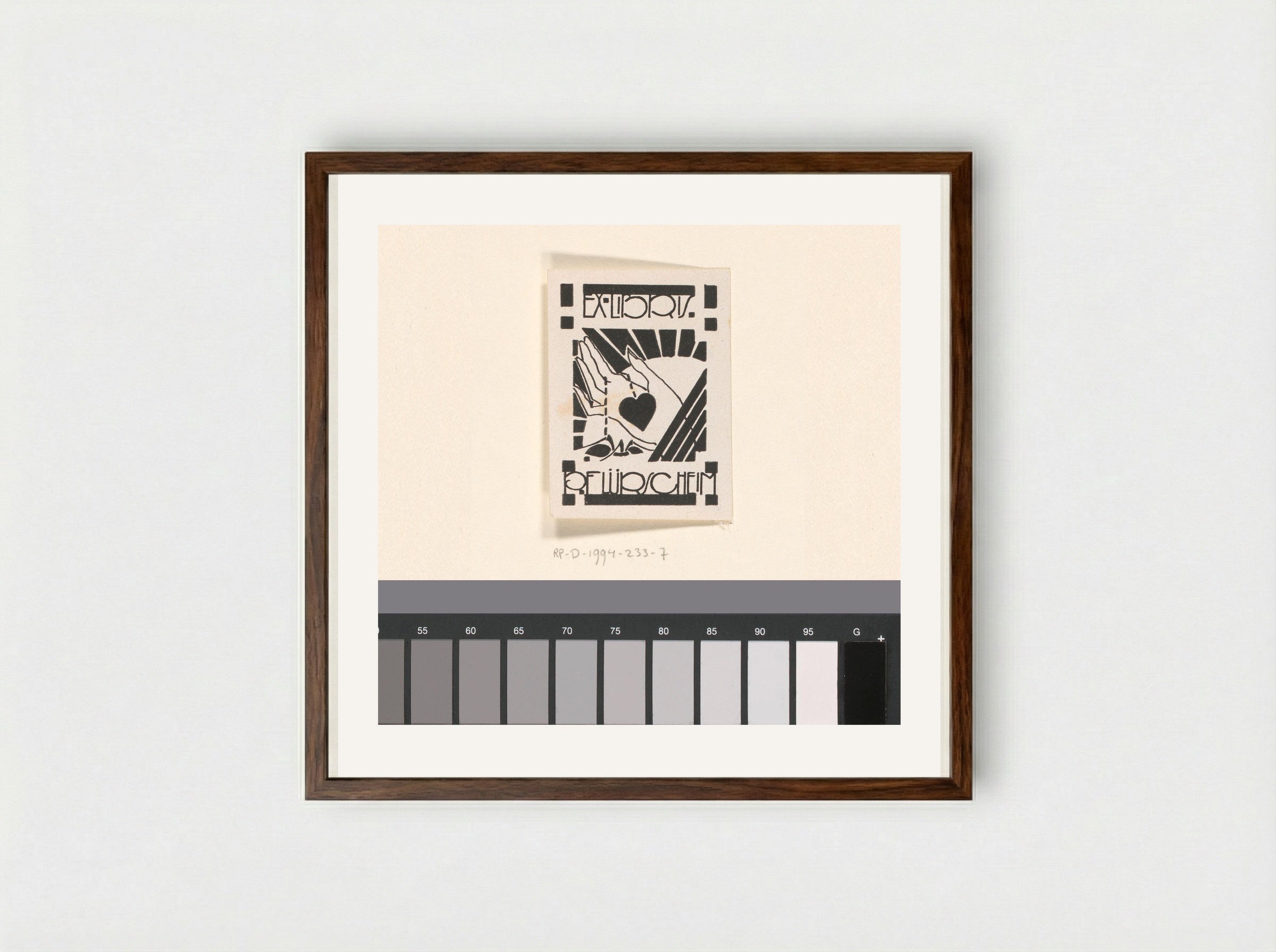 Ex libris van P. Flürscheim - Reijer Stolk - Framed Print Dark Wood