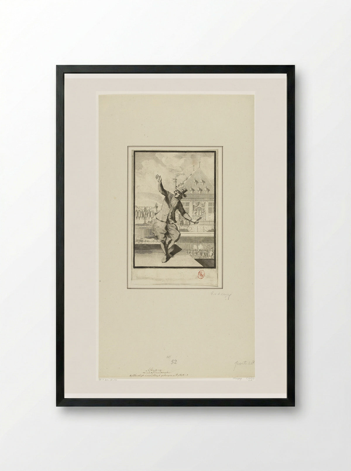 Executie van de oproermakers van het aansprekeroproer te Amsterdam, 1689 - Pieter van den Berge - Framed Print Black