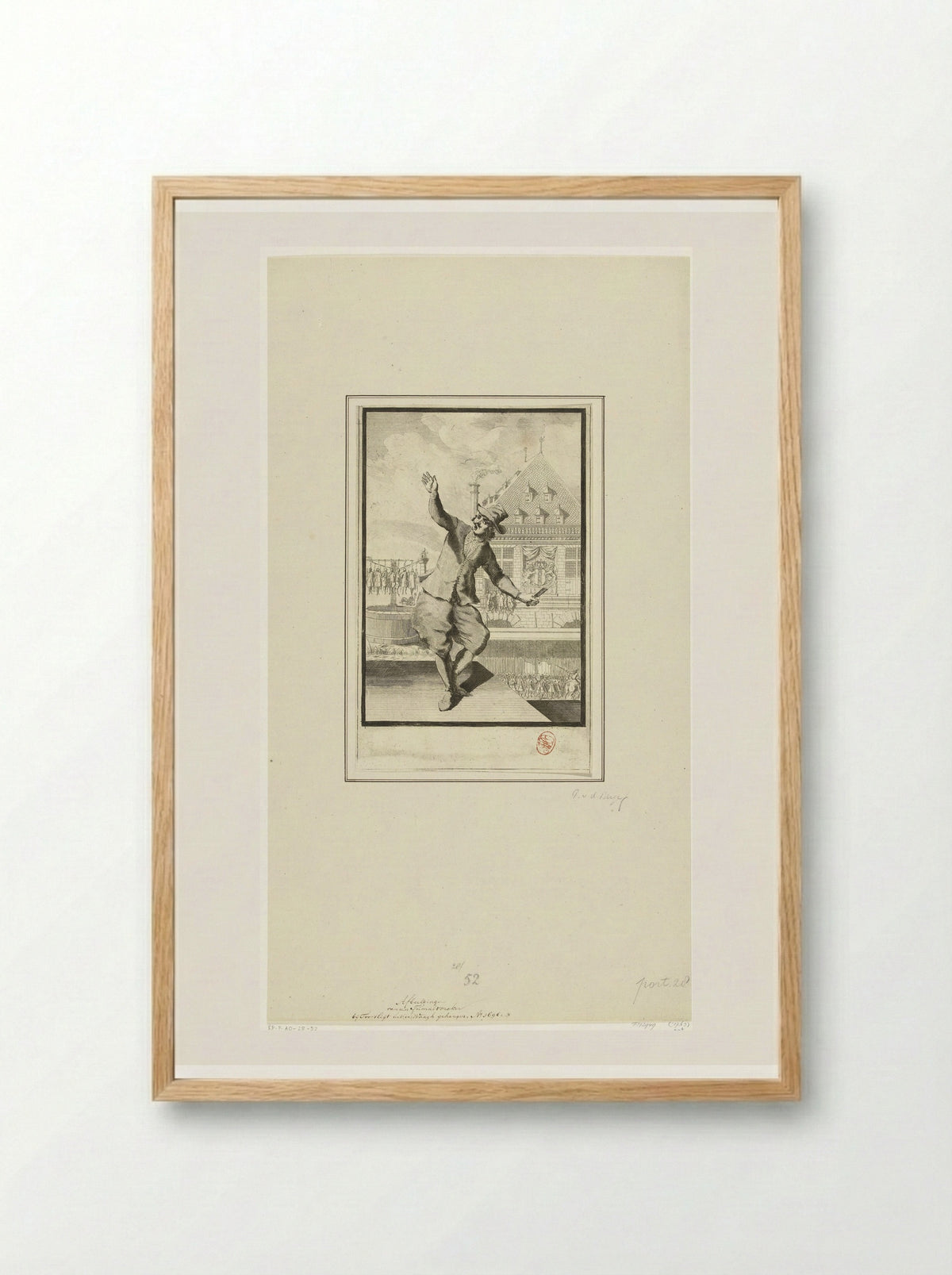 Executie van de oproermakers van het aansprekeroproer te Amsterdam, 1689 - Pieter van den Berge - Framed Print Wood