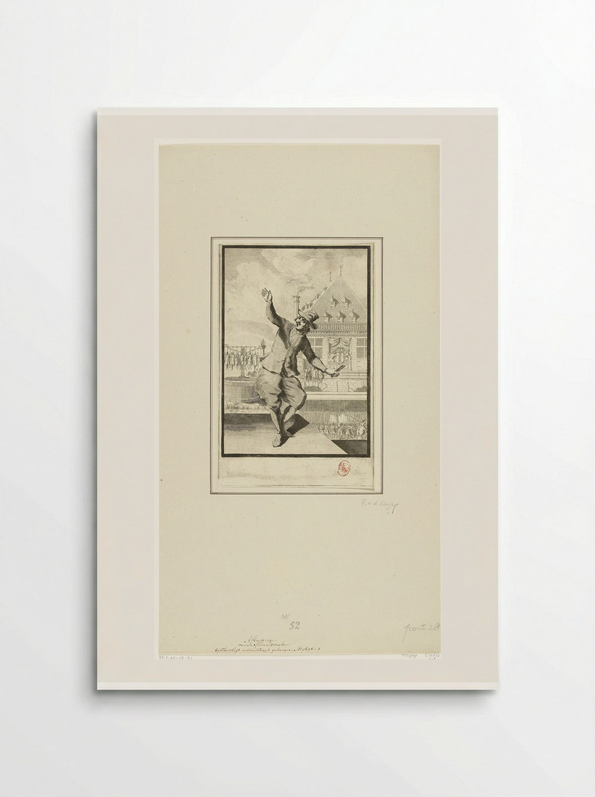 Executie van de oproermakers van het aansprekeroproer te Amsterdam, 1689 - Pieter van den Berge - Poster