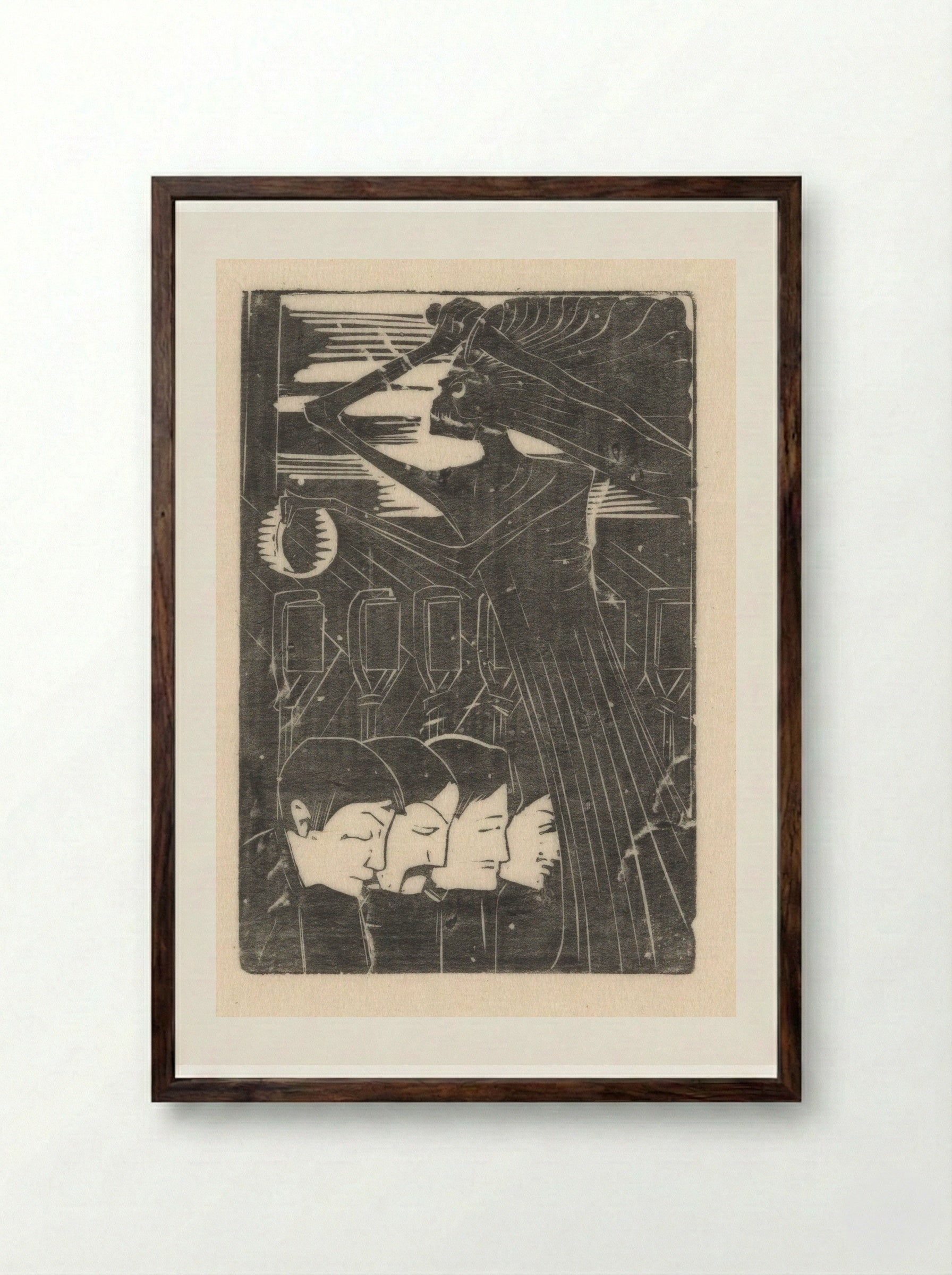 Executie van vier Haymarket-martelaren - Karel Petrus Cornelis de Bazel - Framed Print Dark Wood