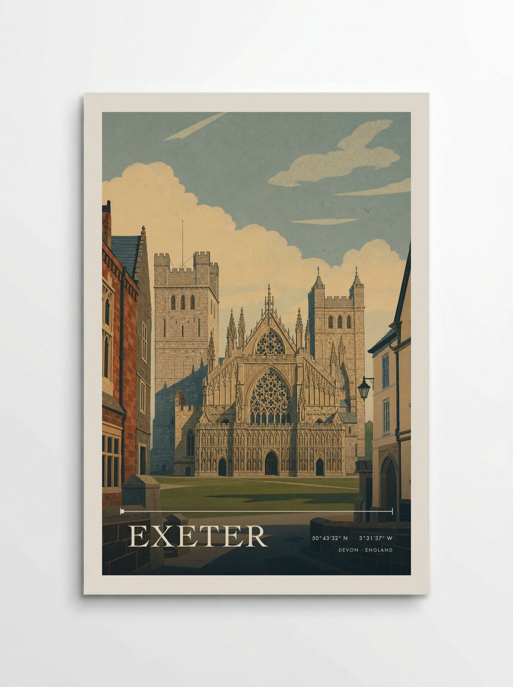 Exeter Devon England Travel Poster - Poster