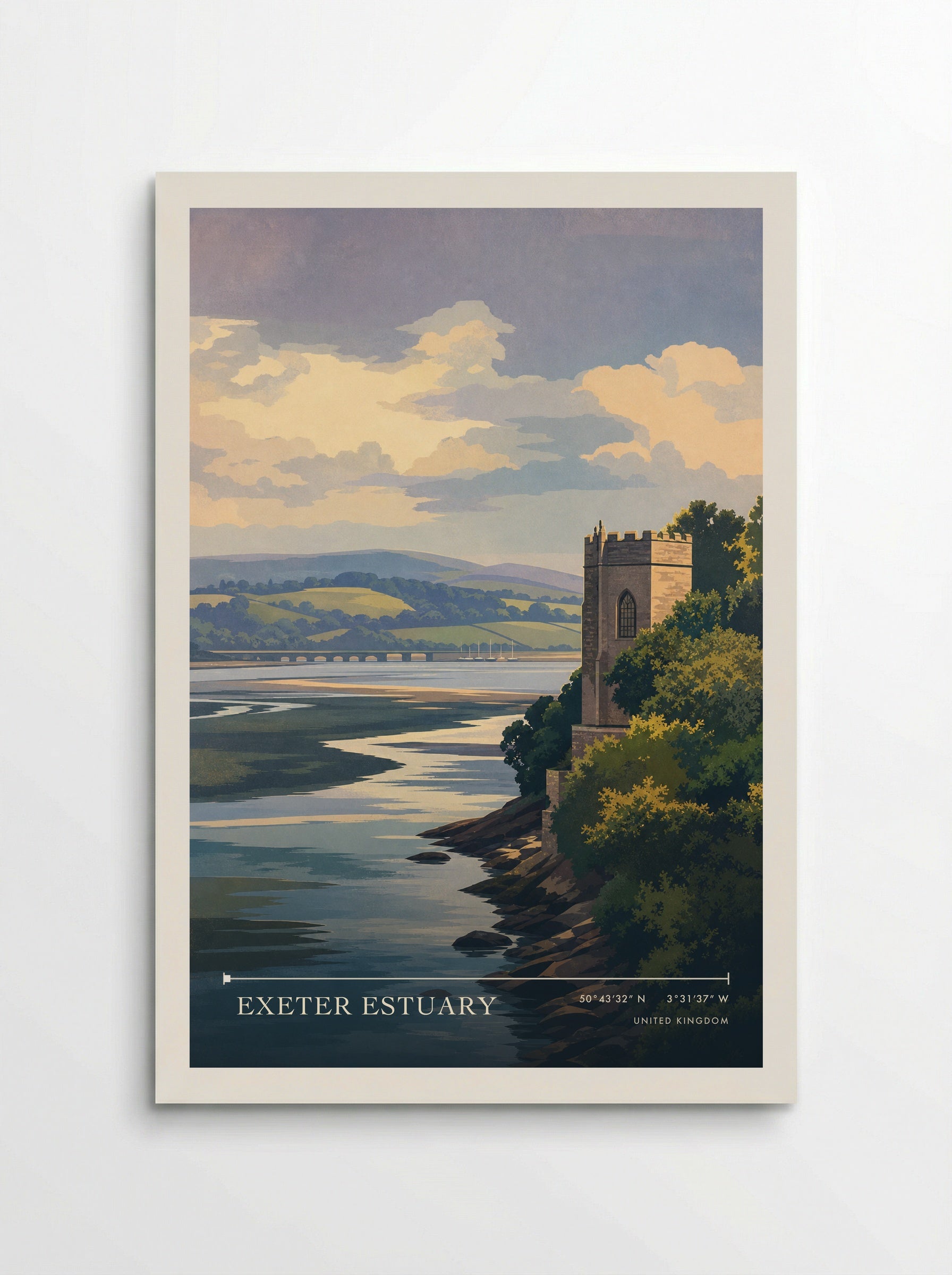 Exeter Estuary United Kingdom Travel Poster - Poster