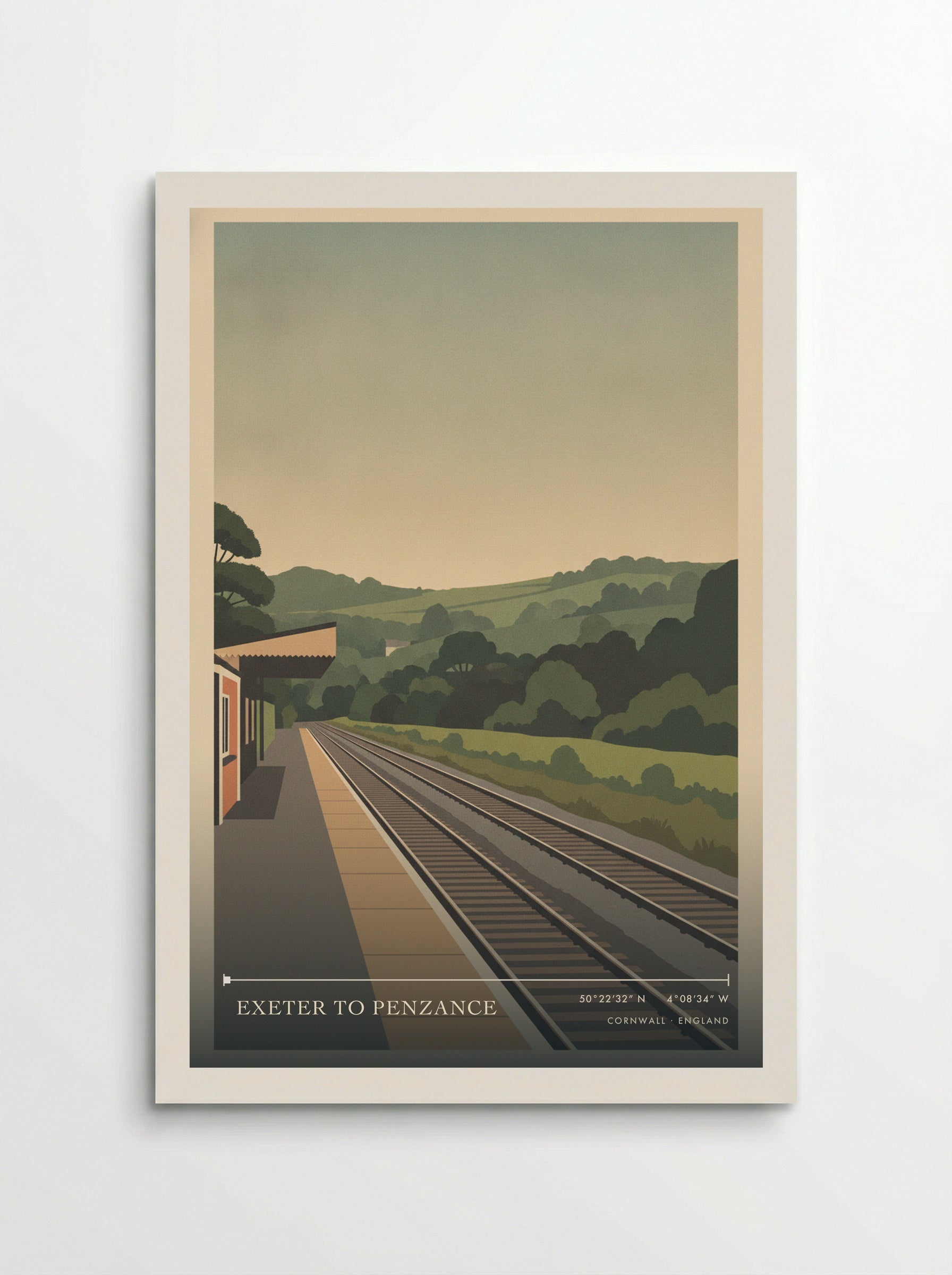 Exeter to Penzance Cornwall England Travel Poster - Poster