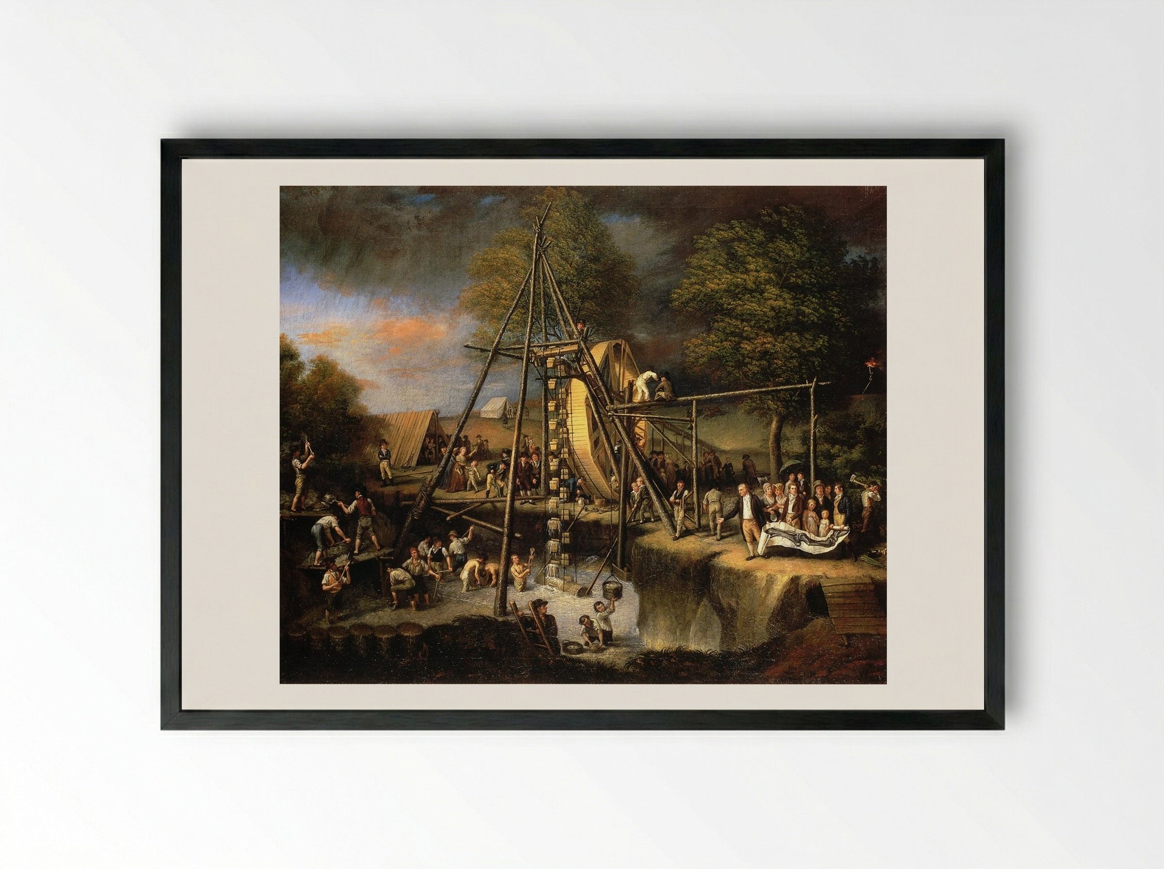 Exhumation of the Mastodon - Charles Willson Peale - Framed Print Black