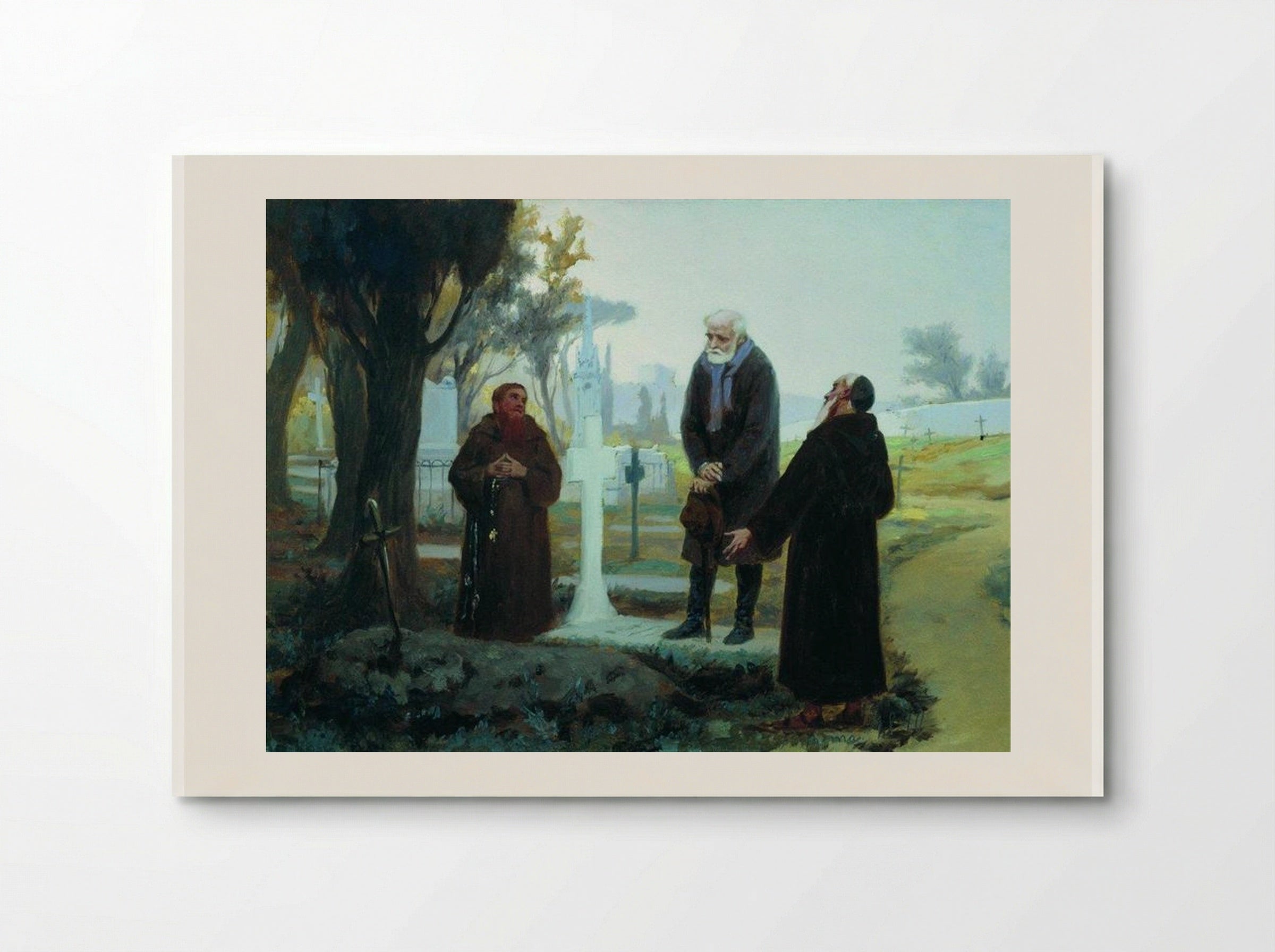 Exile in front of the grave - Fyodor Bronnikov - Poster