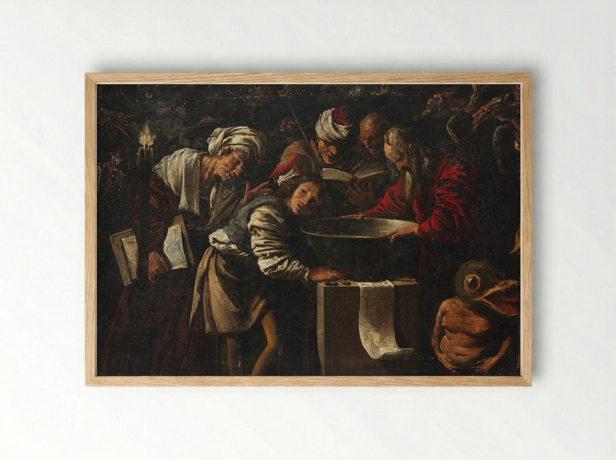 Experiment of the Bowl - Pietro della Vecchia - Framed Print Wood