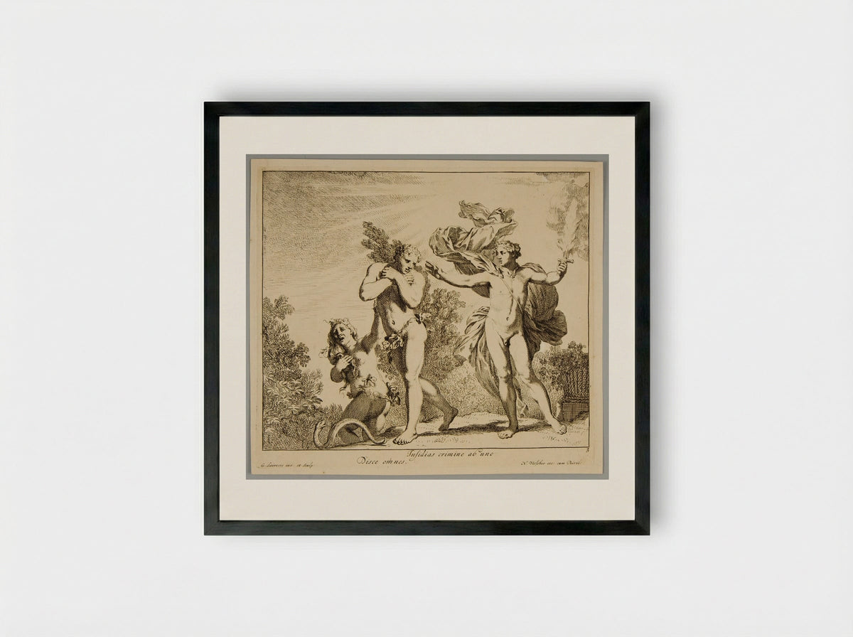 Expulsion from Paradise - Gérard de Lairesse - Framed Print Black