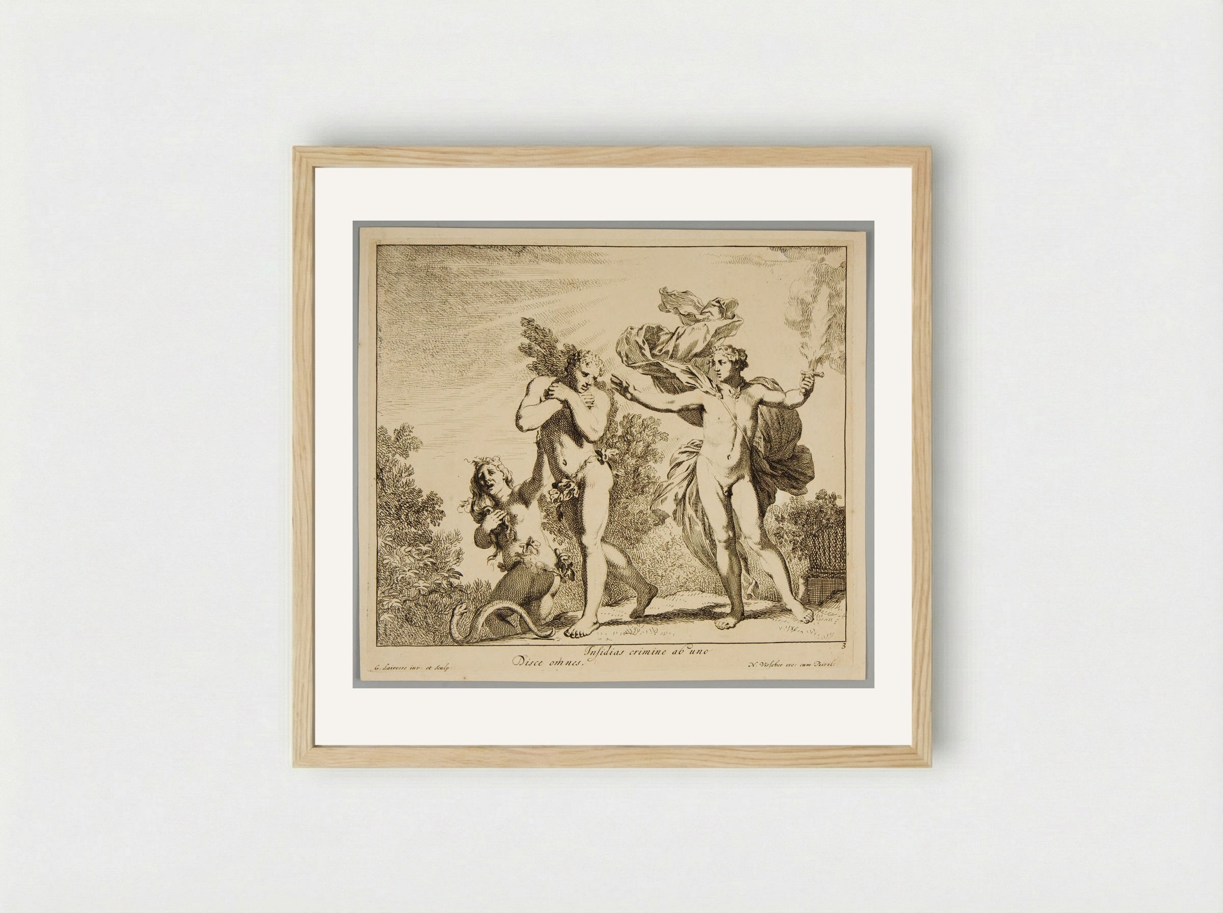 Expulsion from Paradise - Gérard de Lairesse - Framed Print Wood