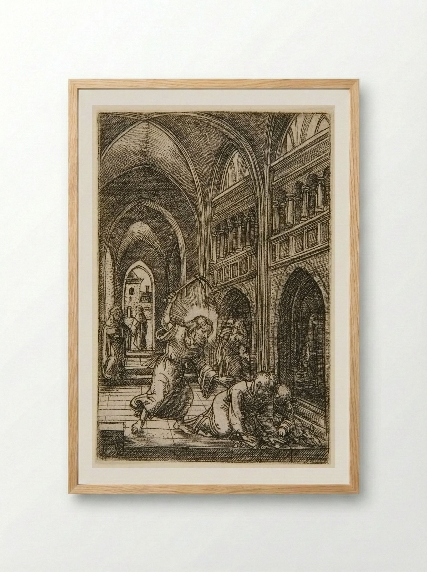 Expulsion of the Money-Changers from the Temple - Albrecht Altdorfer - Framed Print Wood