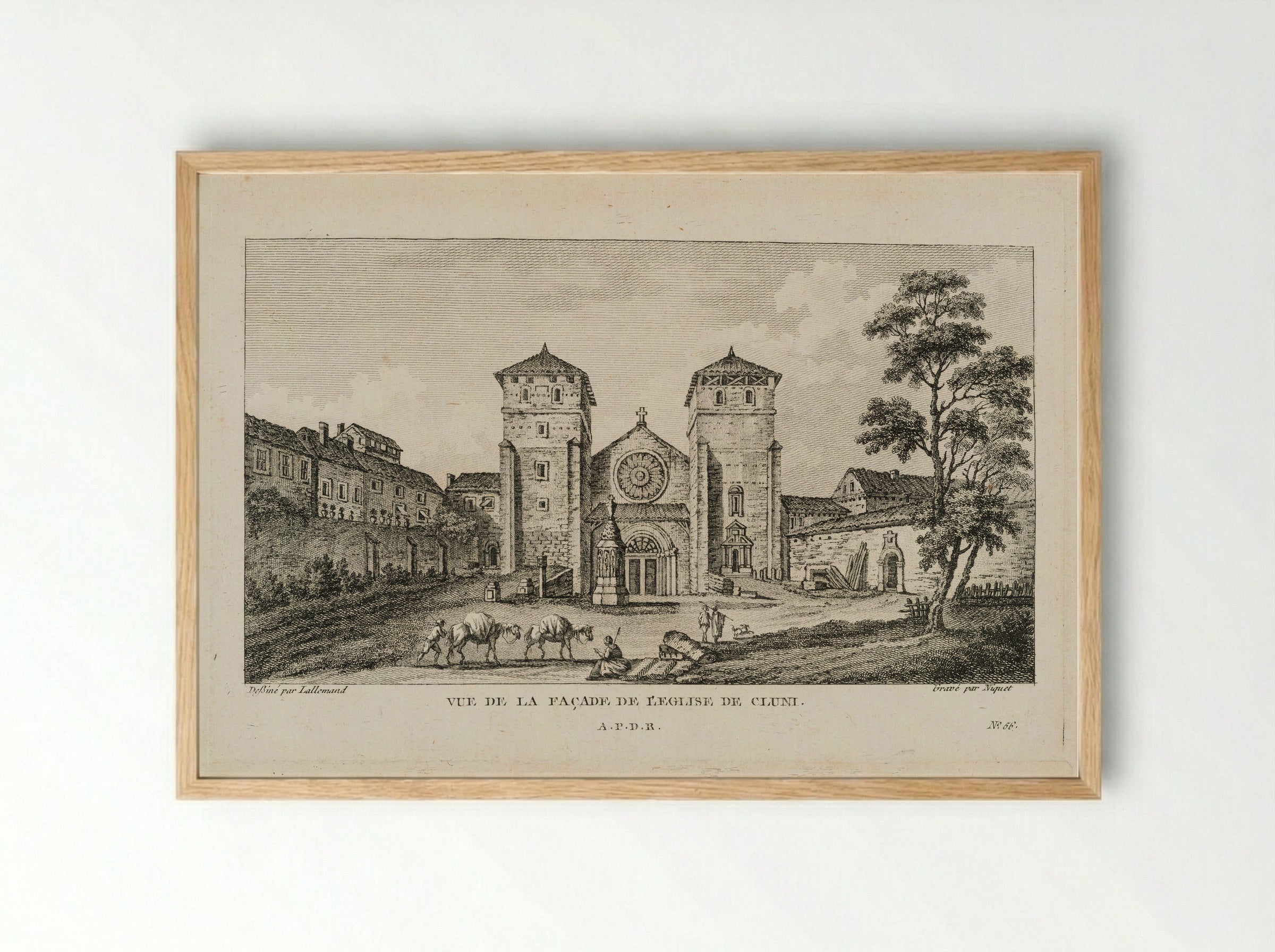 Exterior View of the Abbey of Cluny - Claude Niquet - Framed Print Wood