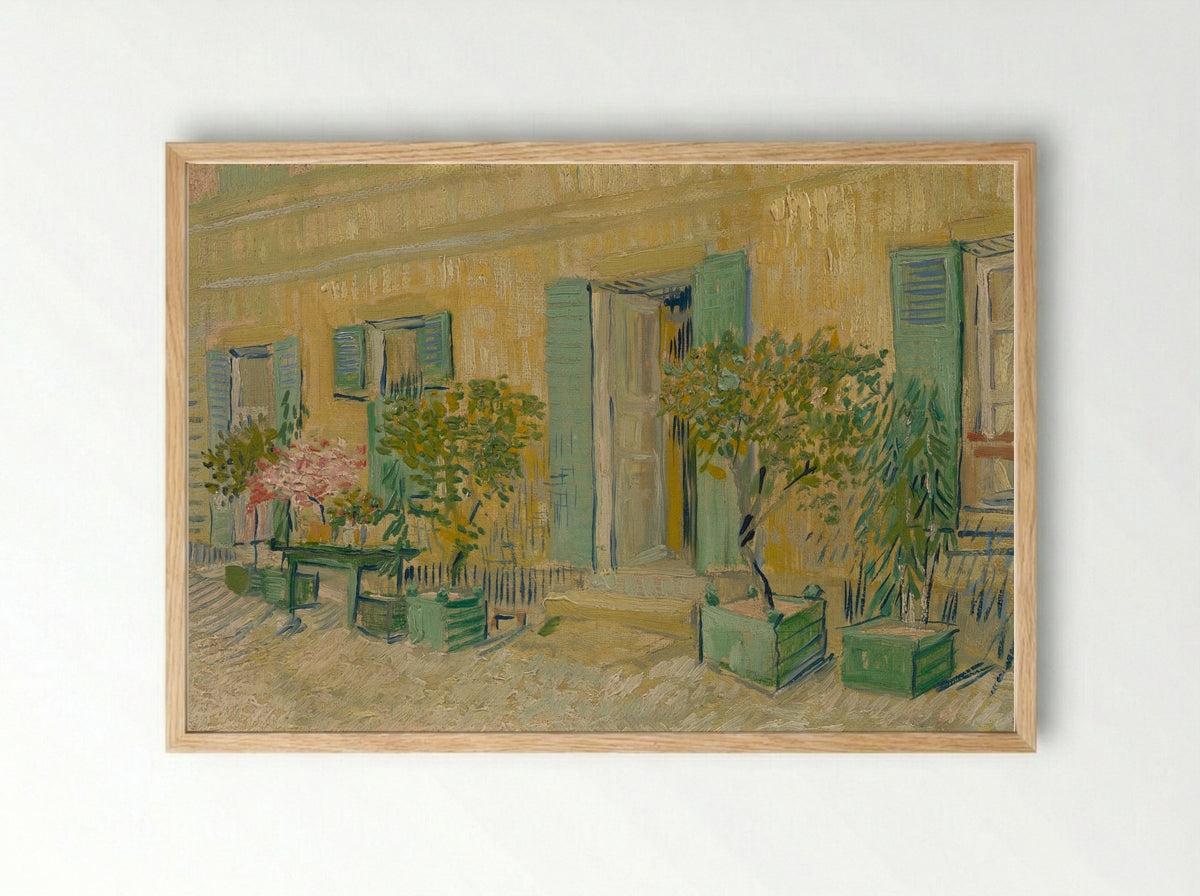 Exterior of a Restaurant at Asnieres - Vincent van Gogh - Framed Print Wood