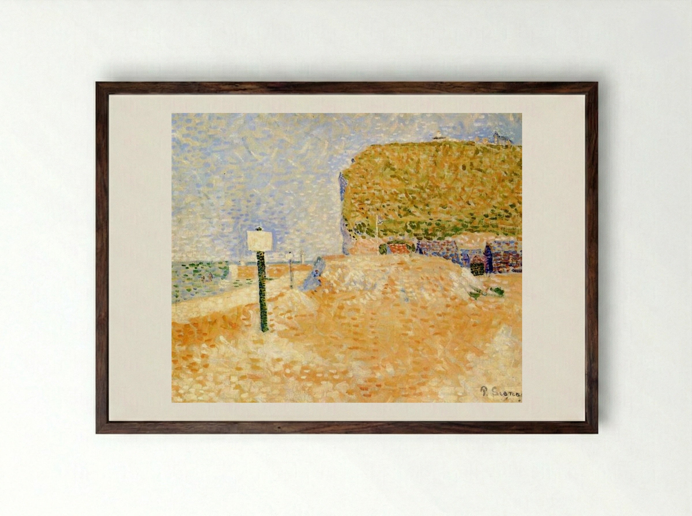Fécamp, Sunshine - Paul Signac - Framed Print Dark Wood