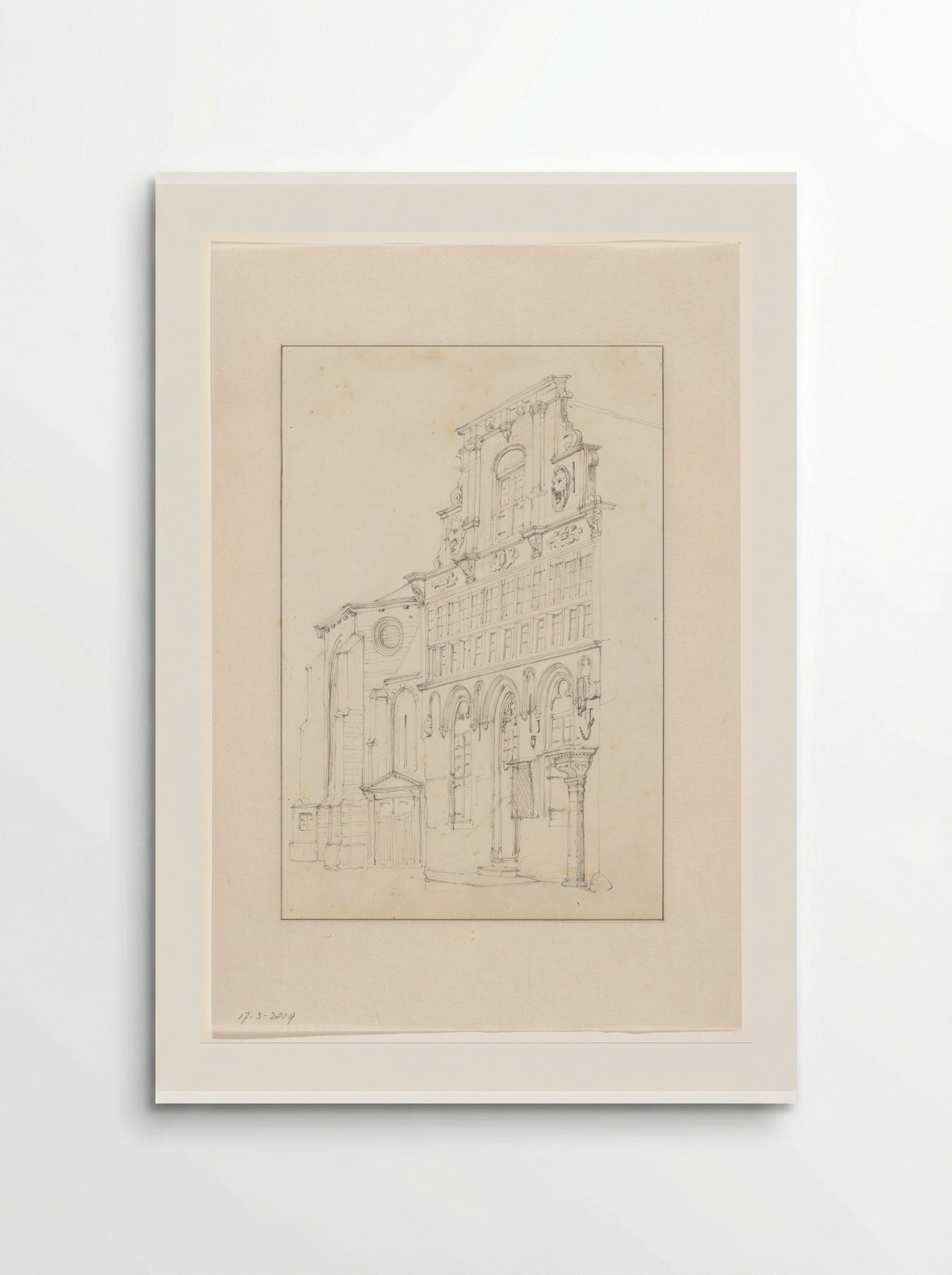 Façade of the Town Hall in Woerden - Cornelis Springer - Poster