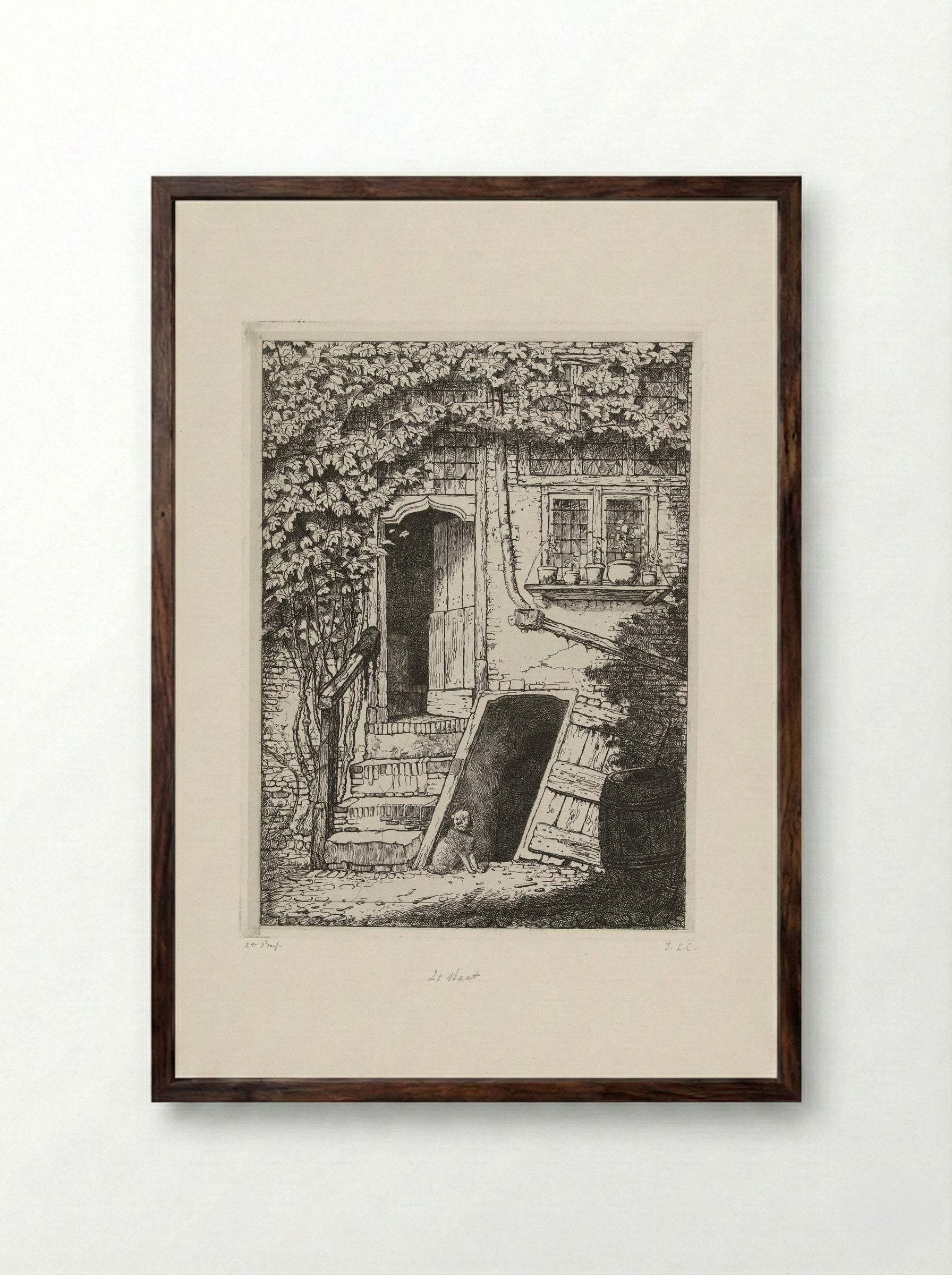 Façade van een huis - Jacobus Ludovicus Cornet - Framed Print Dark Wood
