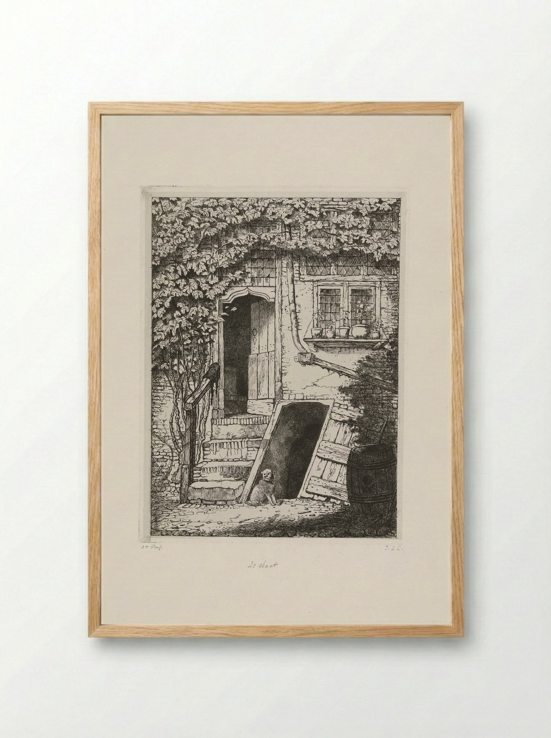 Façade van een huis - Jacobus Ludovicus Cornet - Framed Print Wood