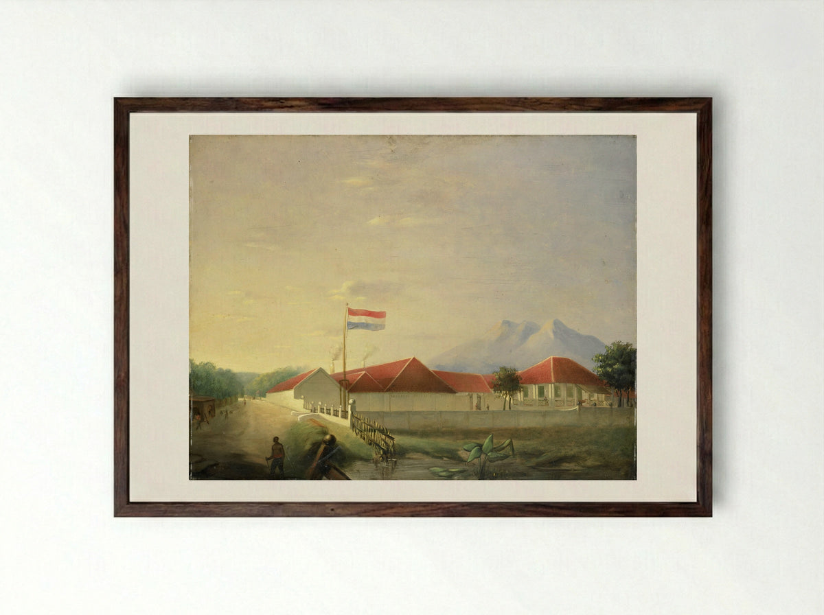 Fabriek op Java - H.Th. Hesselaar - Framed Print Dark Wood