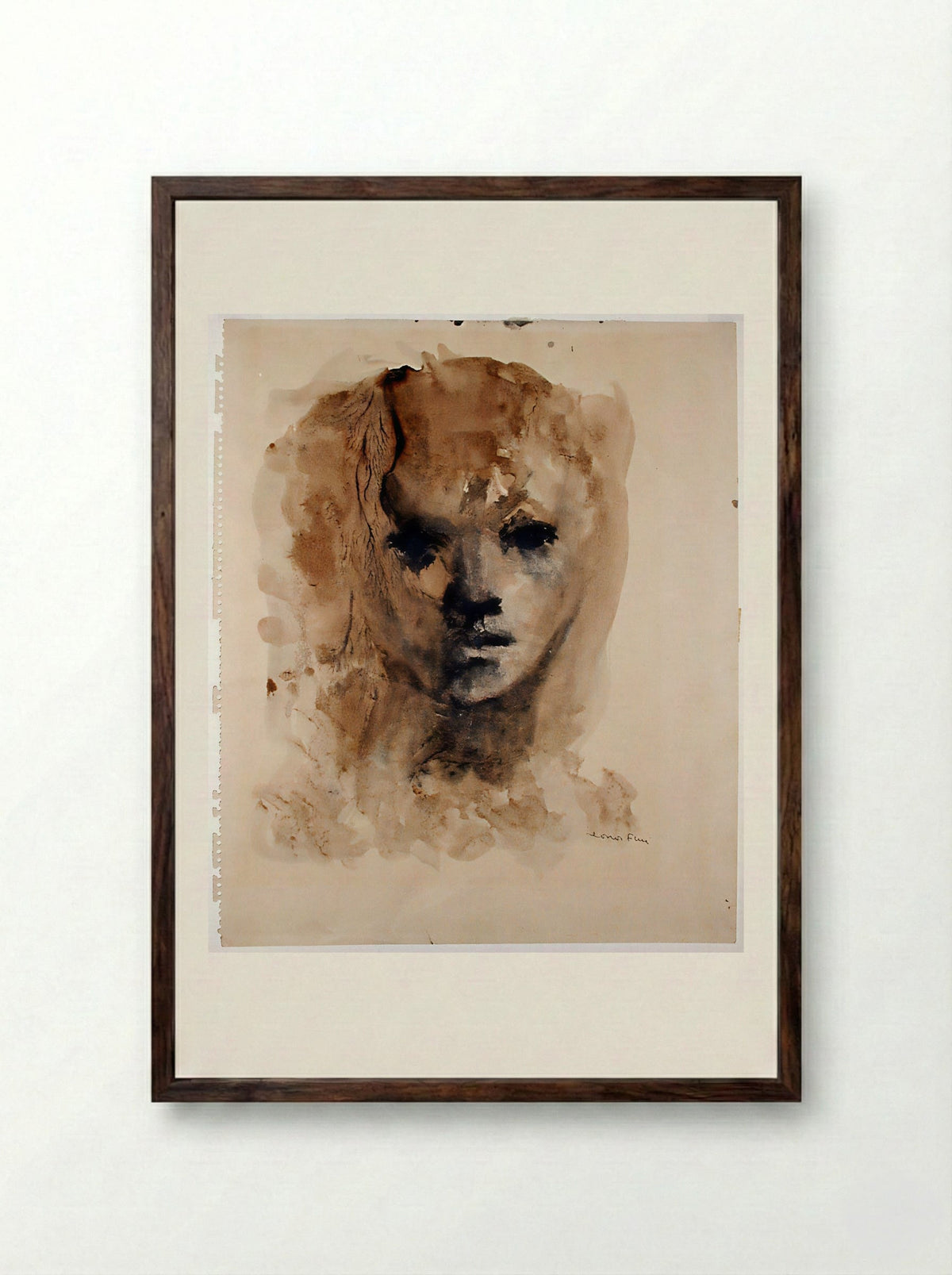 Face (Leonor Fini) - Leonor Fini - Framed Print Dark Wood