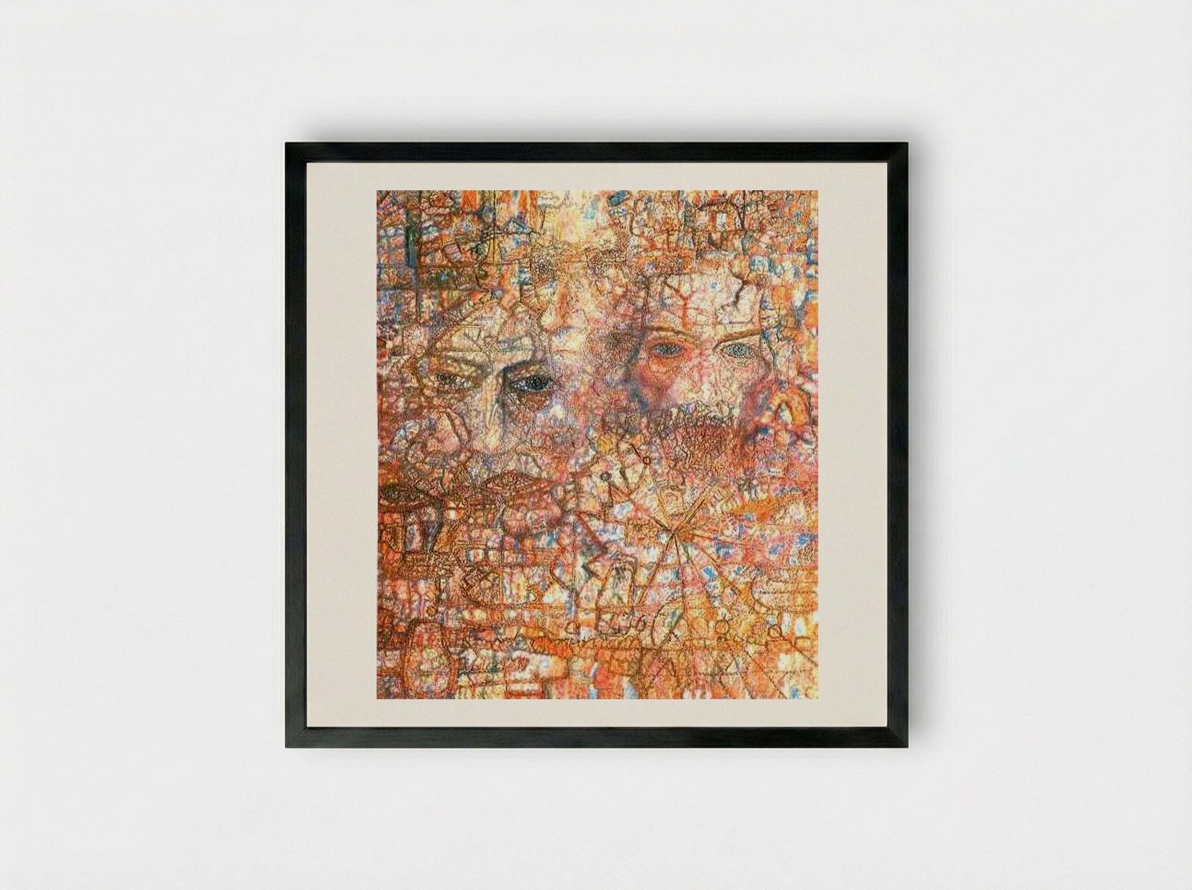 Faces - Pavel Filonov - Framed Print Black