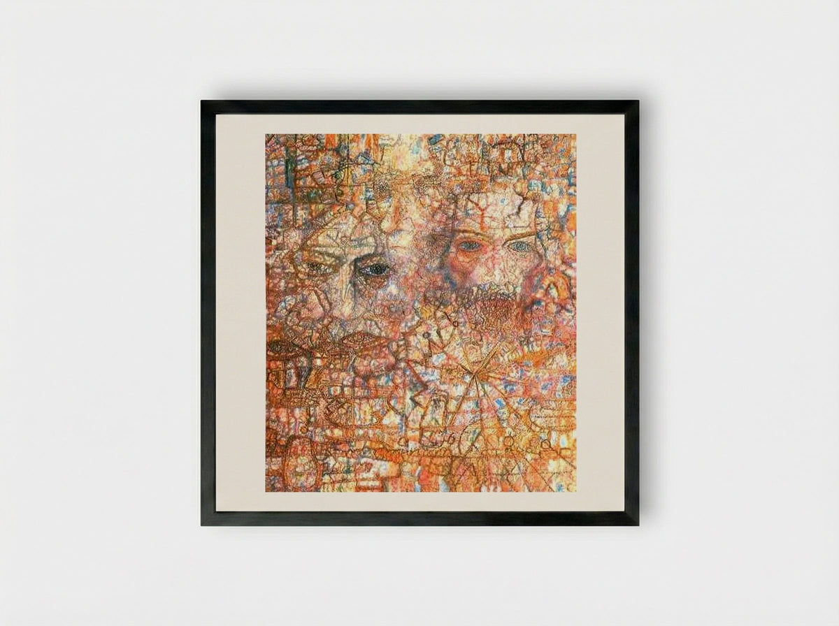 Faces - Pavel Filonov - Framed Print Black