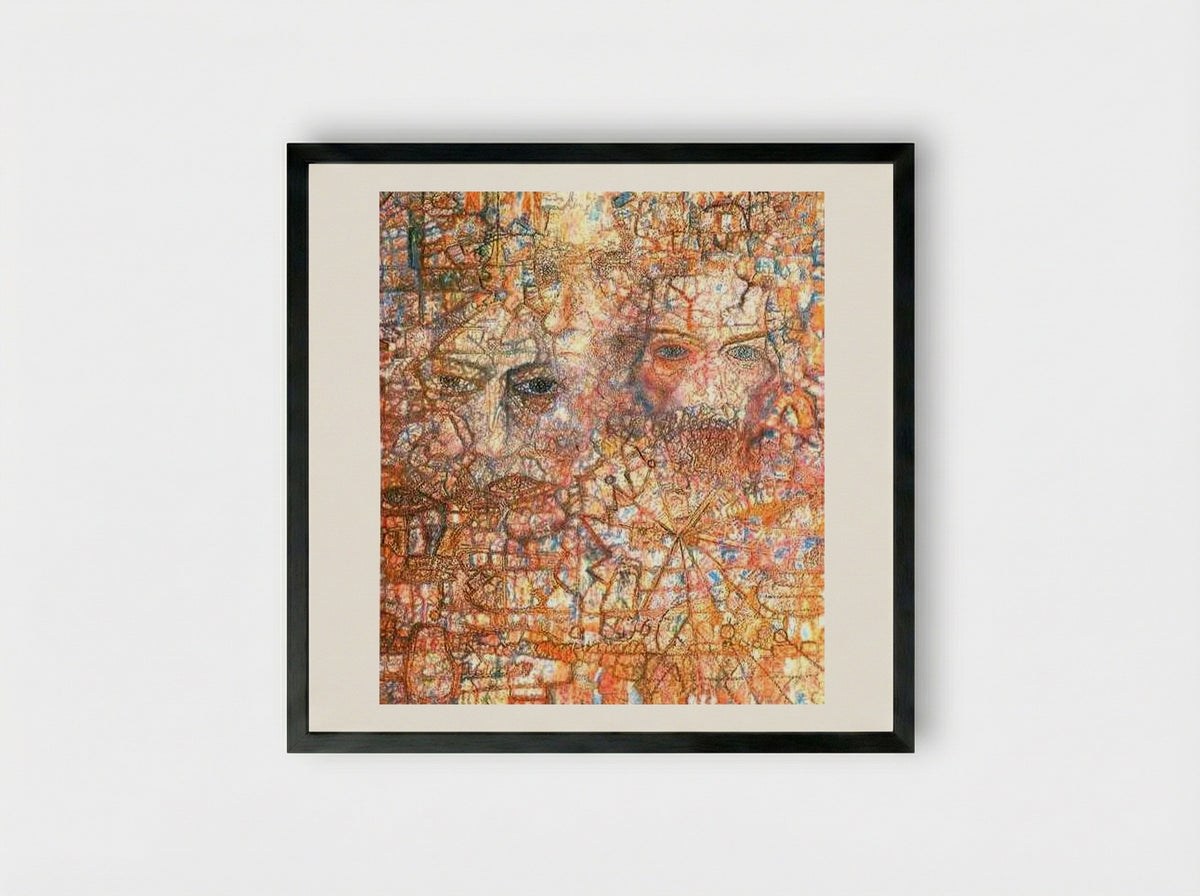 Faces - Pavel Filonov - Framed Print Black