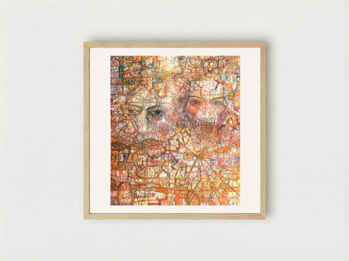 Faces - Pavel Filonov - Framed Print Wood