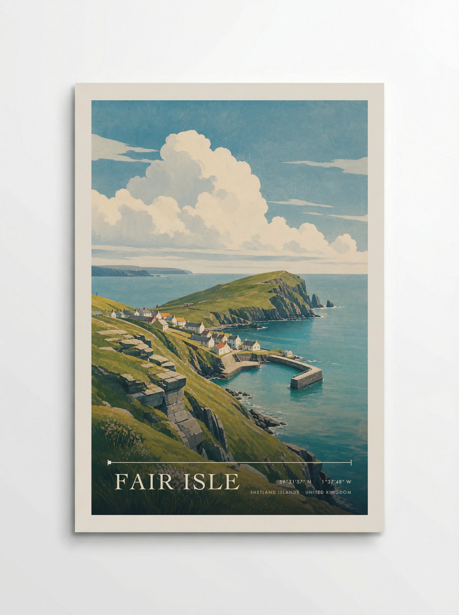 Fair Isle Shetland Islands United Kingdom Travel Poster - Poster