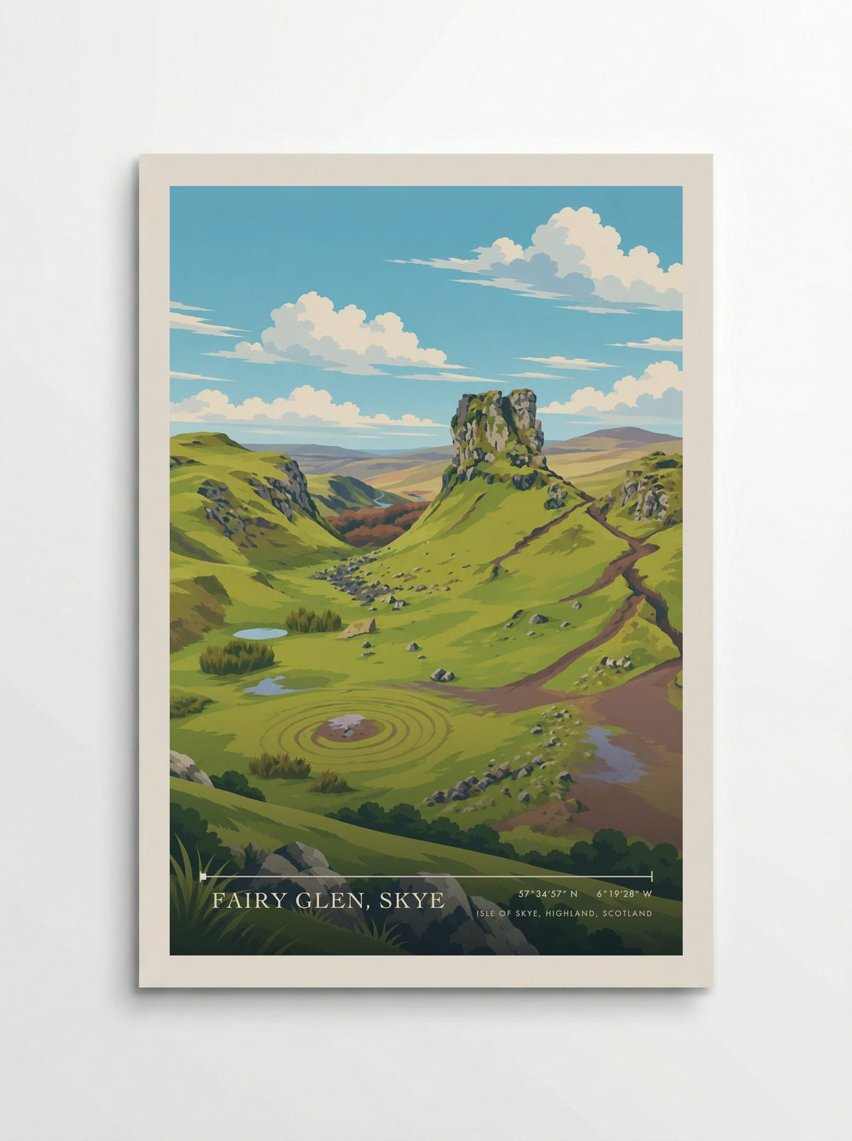 Fairy Glen, Skye, Isle of Skye, Highland, Scotland | Travel Poster - Poster