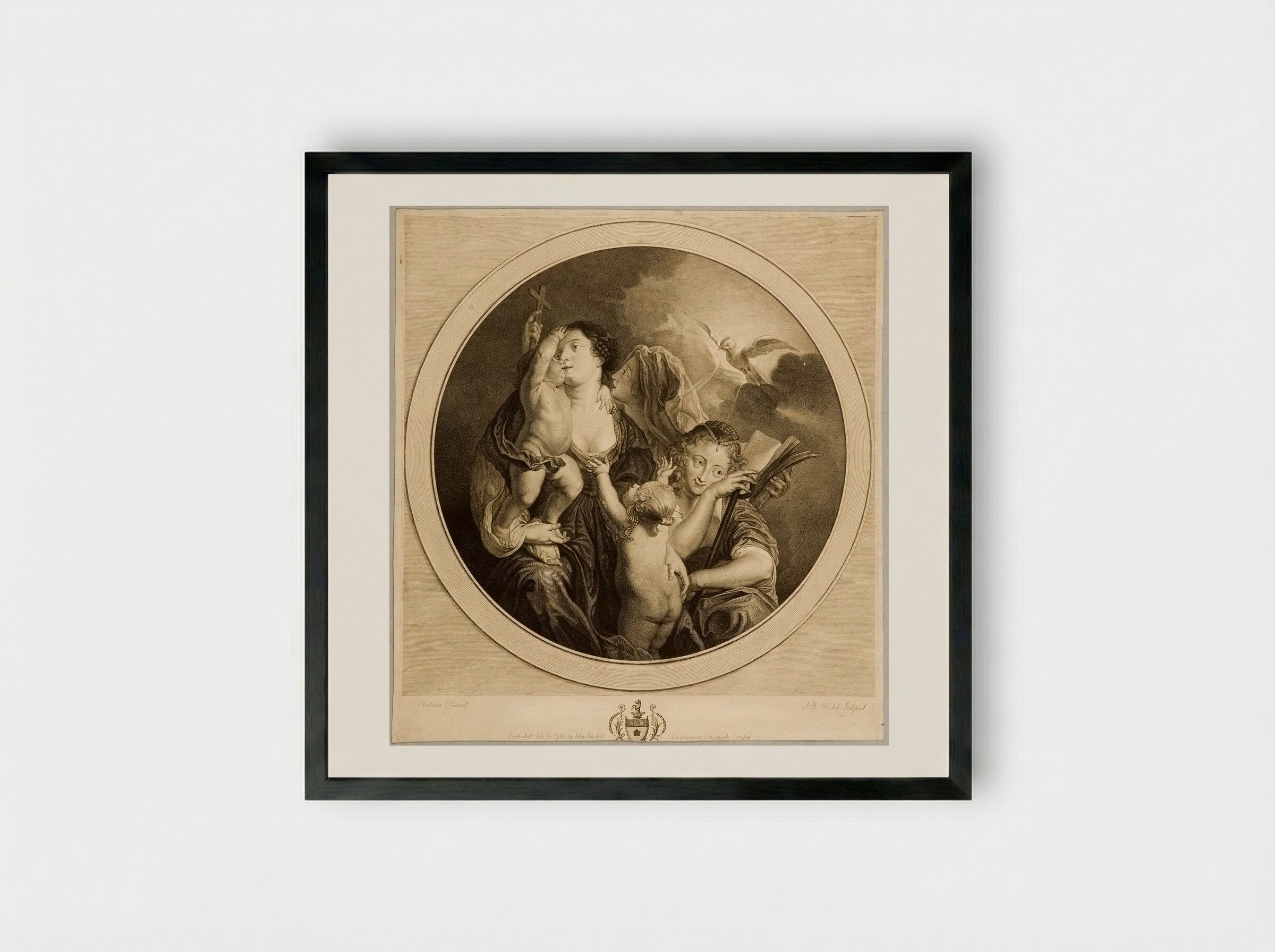 Faith, Hope, and Charity - Jean Baptiste Michel - Framed Print Black