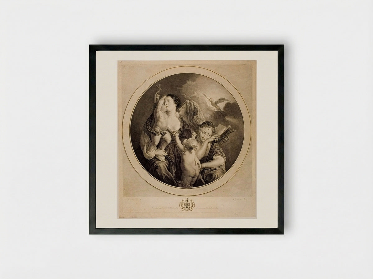 Faith, Hope and Charity - Jean Baptiste Michel - Framed Print Black
