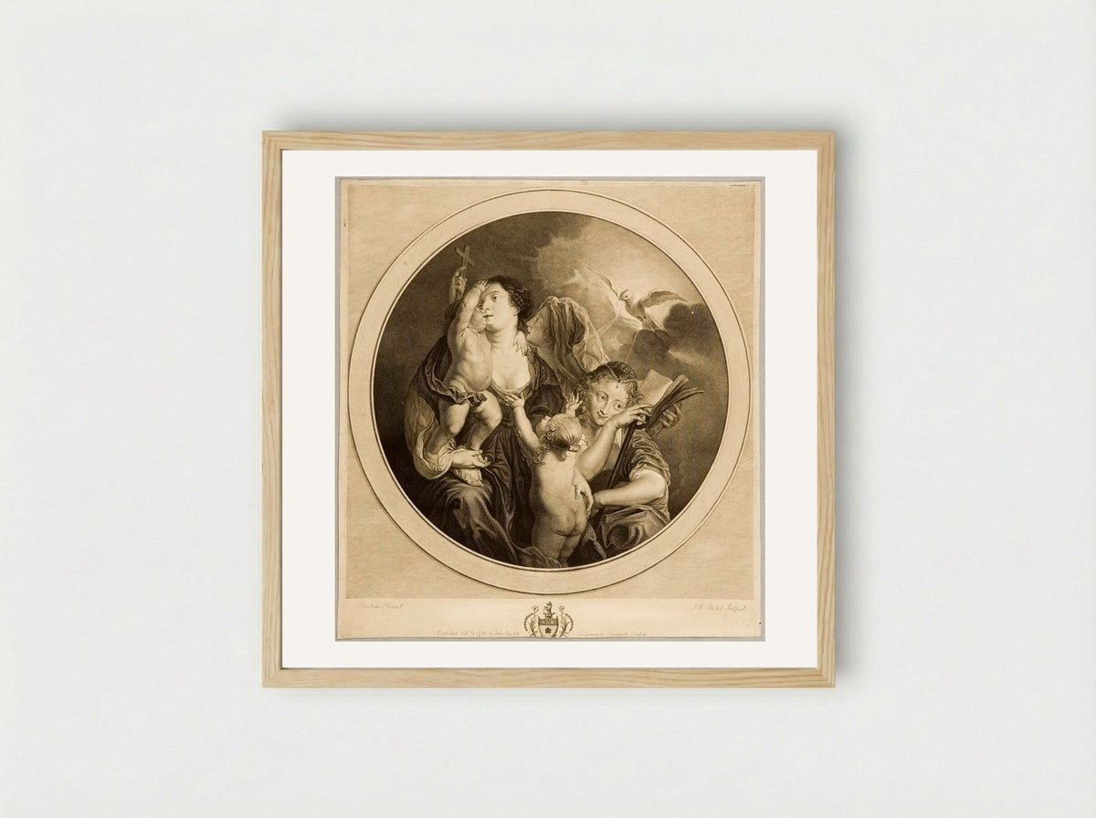 Faith, Hope, and Charity - Jean Baptiste Michel - Framed Print Wood