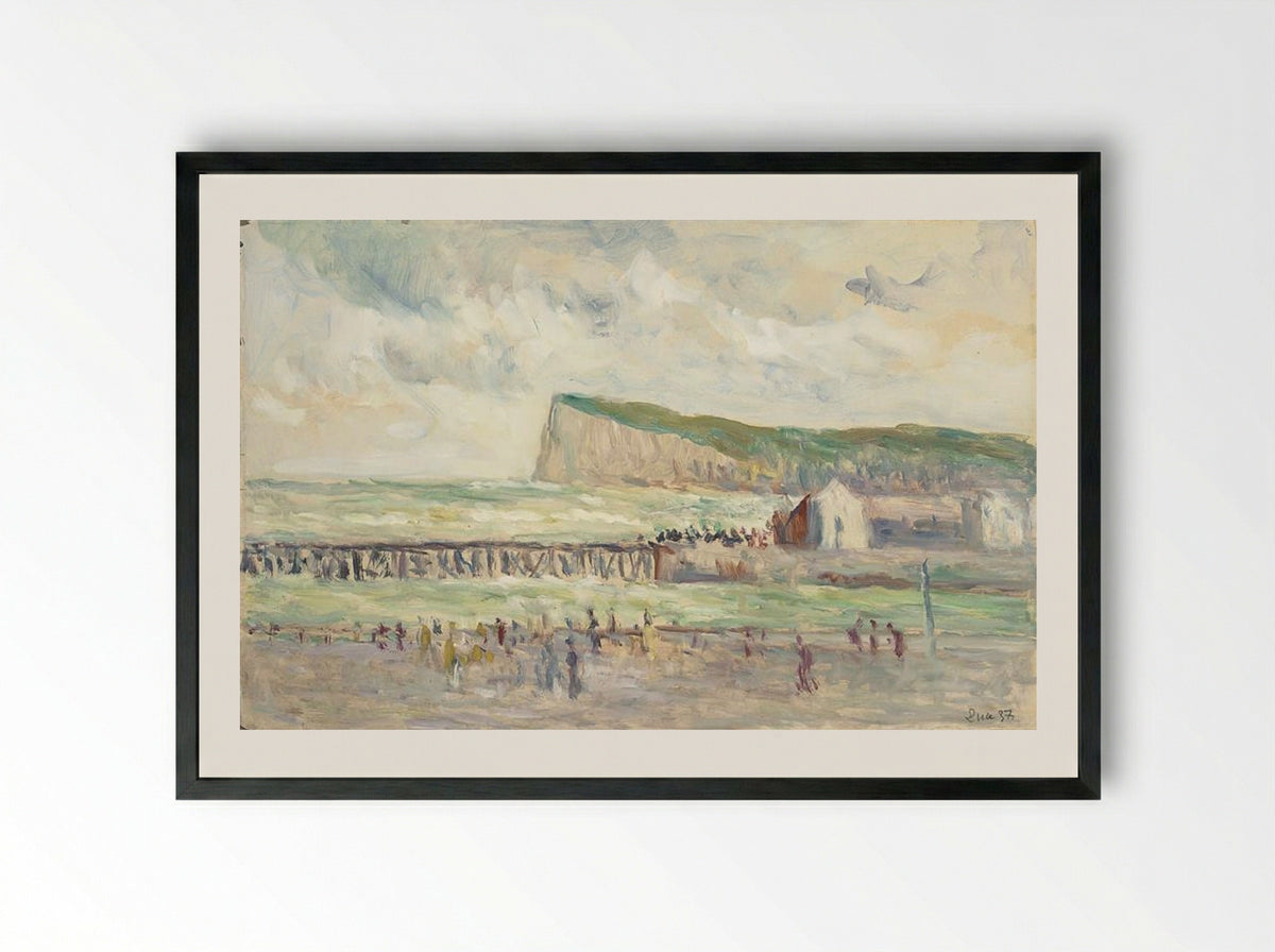 Falaise De Mer Près Du Tréport - Maximilien Luce - Framed Print Black