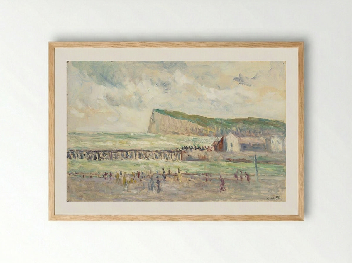 Falaise De Mer Près Du Tréport - Maximilien Luce - Framed Print Wood