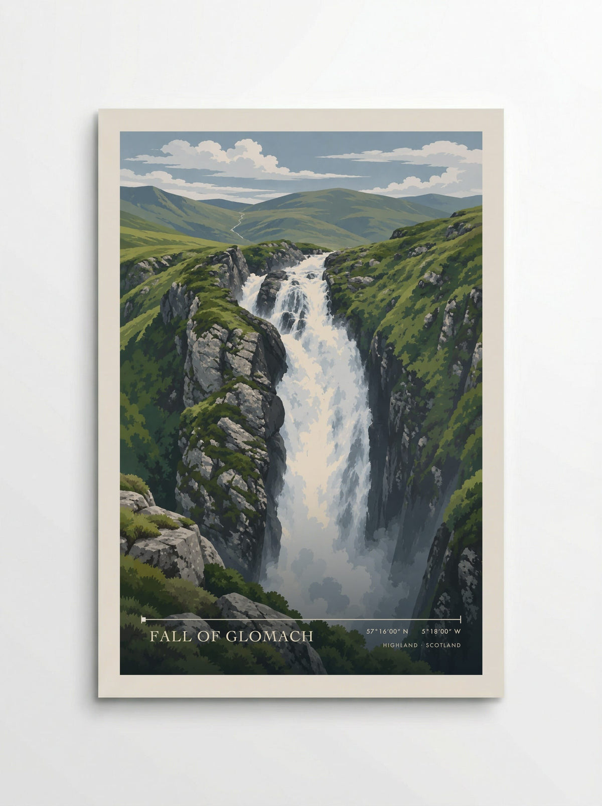 Fall of Glomach, Highland | Travel Poster - Poster