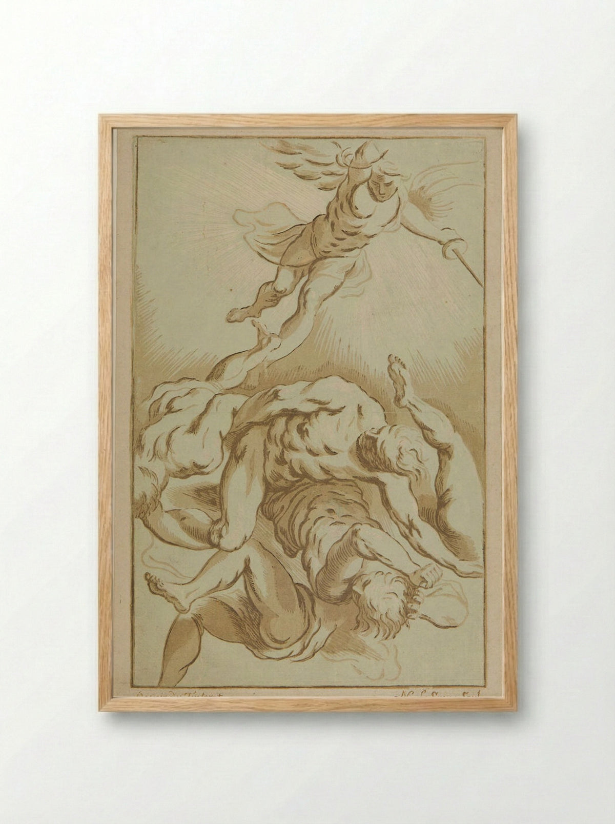 Fall of the Rebel Angels - Nicolas Le Sueur - Framed Print Wood
