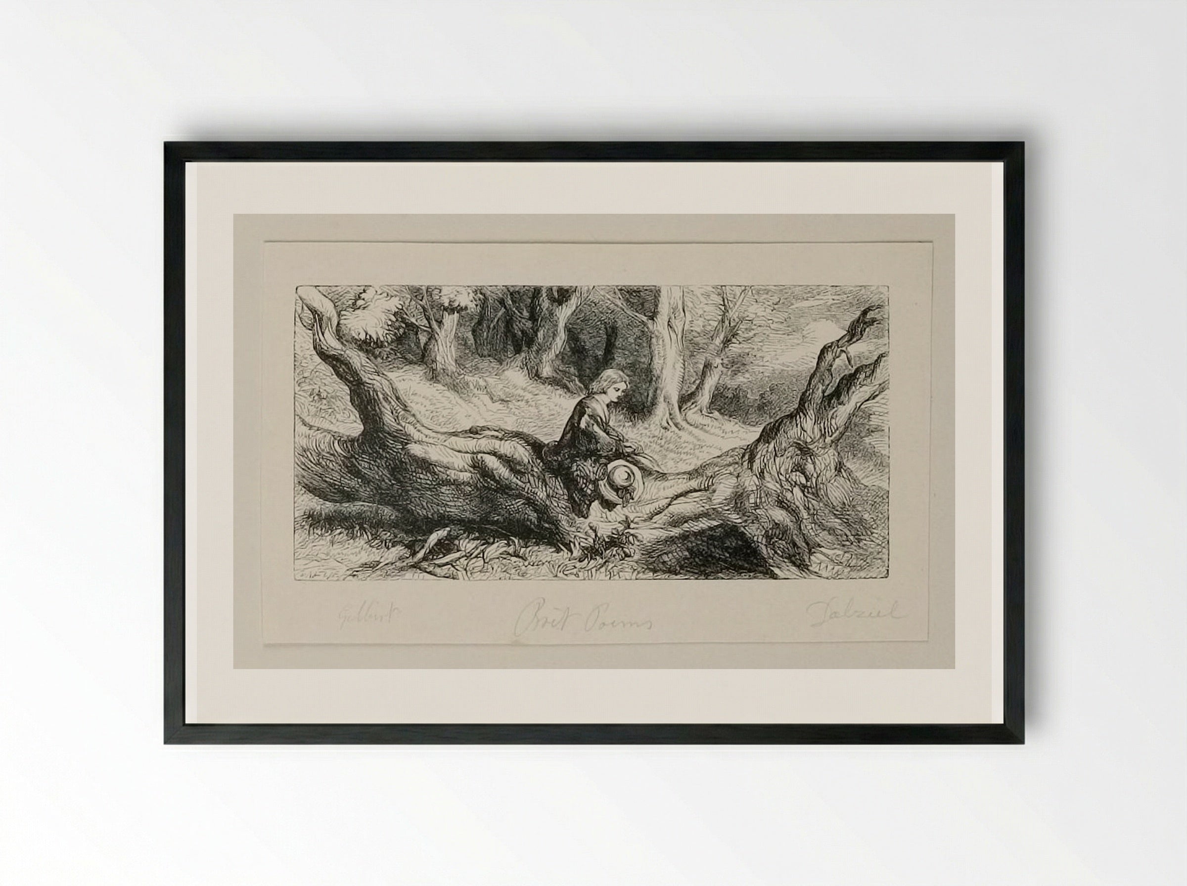 Fallen Tree - Edward Dalziel - Framed Print Black