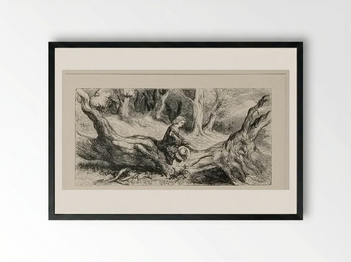 Fallen Tree - Edward Dalziel - Framed Print Black