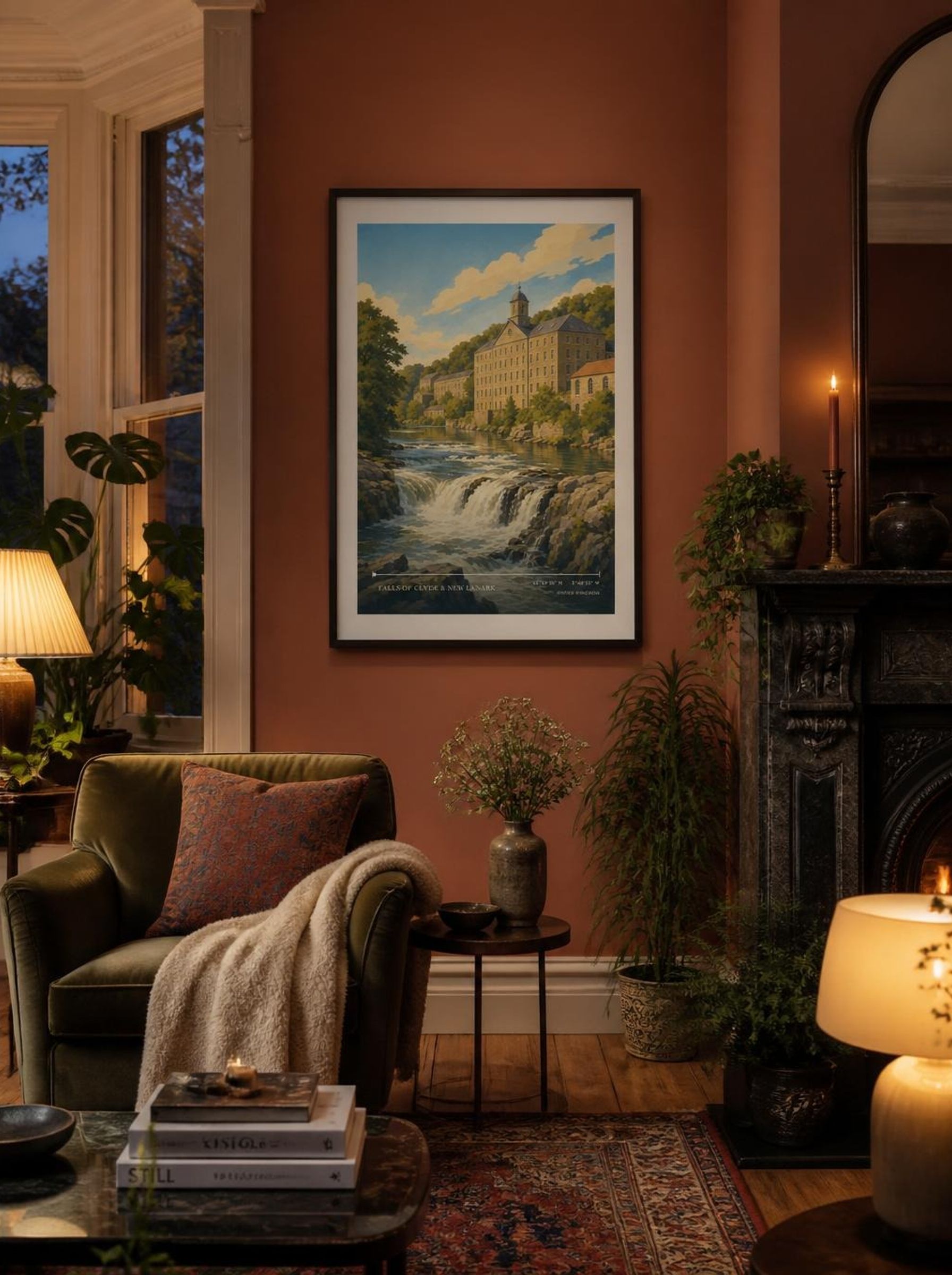 Falls of Clyde & New Lanark United Kingdom Travel Poster - Lifestyle