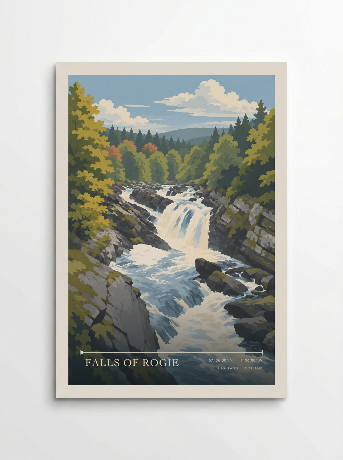Falls of Rogie, Highland | Travel Poster - Poster
