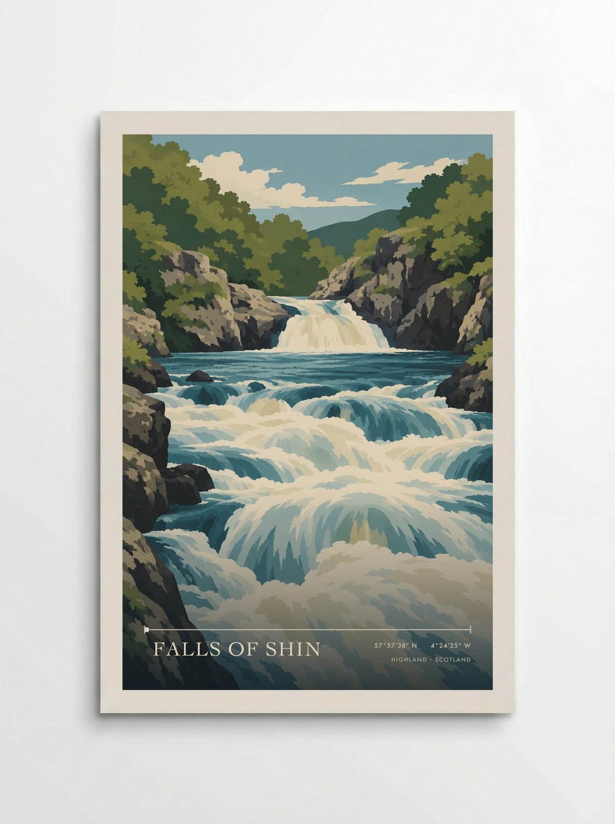Falls of Shin, Highland | Travel Poster - Poster
