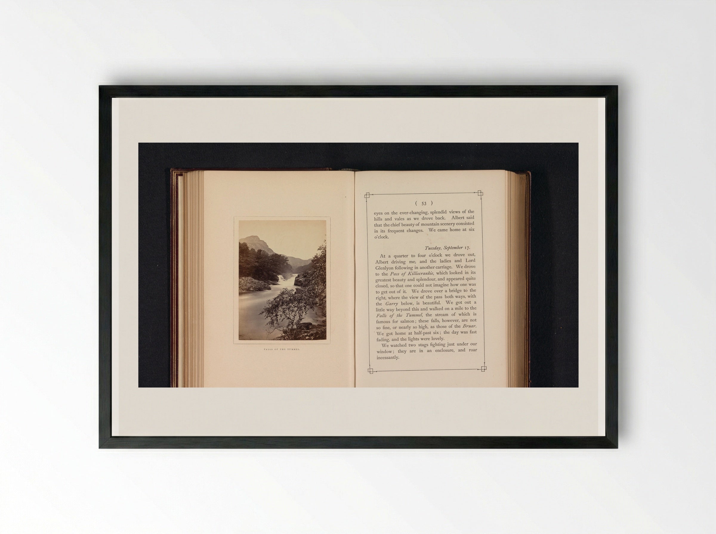 Falls of the Tummel - George Washington Wilson - Framed Print Black